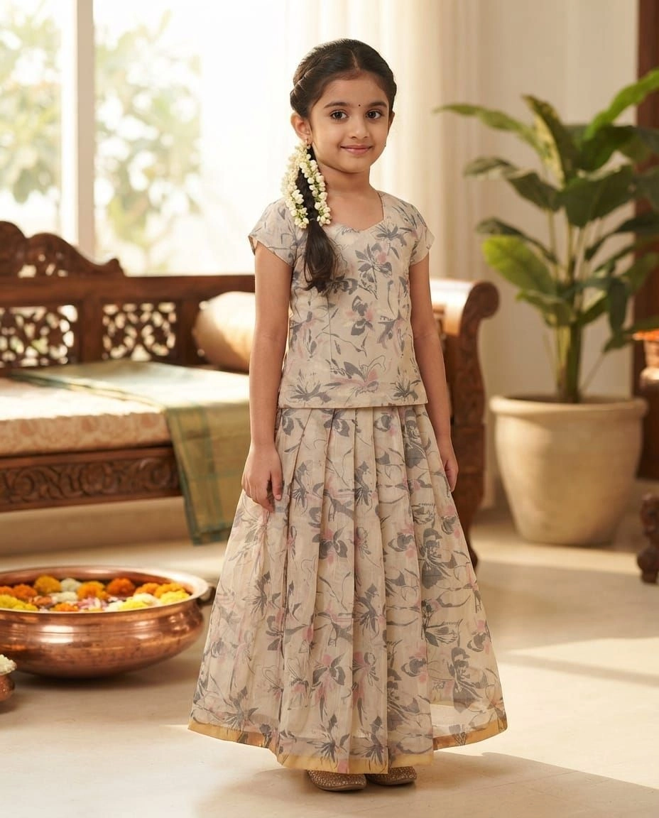 GIRLS ORGANZA SKIRT WITH BLOUSE