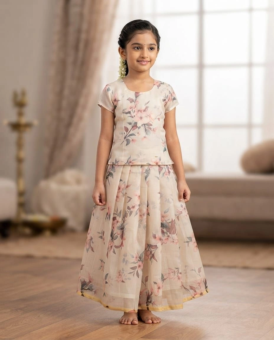 ORGANZA DIGITAL PRINT TOP WITH SKIRT