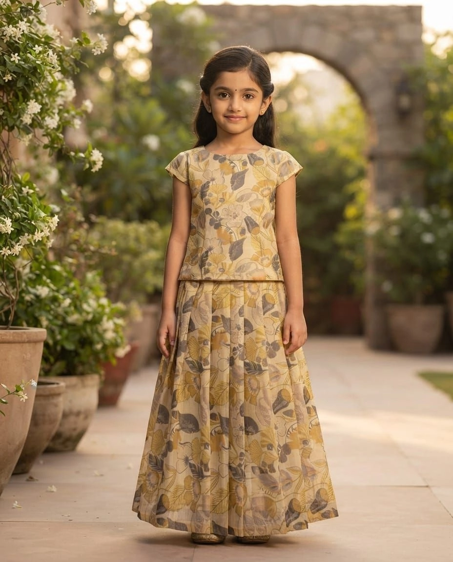 ORGANZA DIGITAL PRINT TOP AND SKIRT