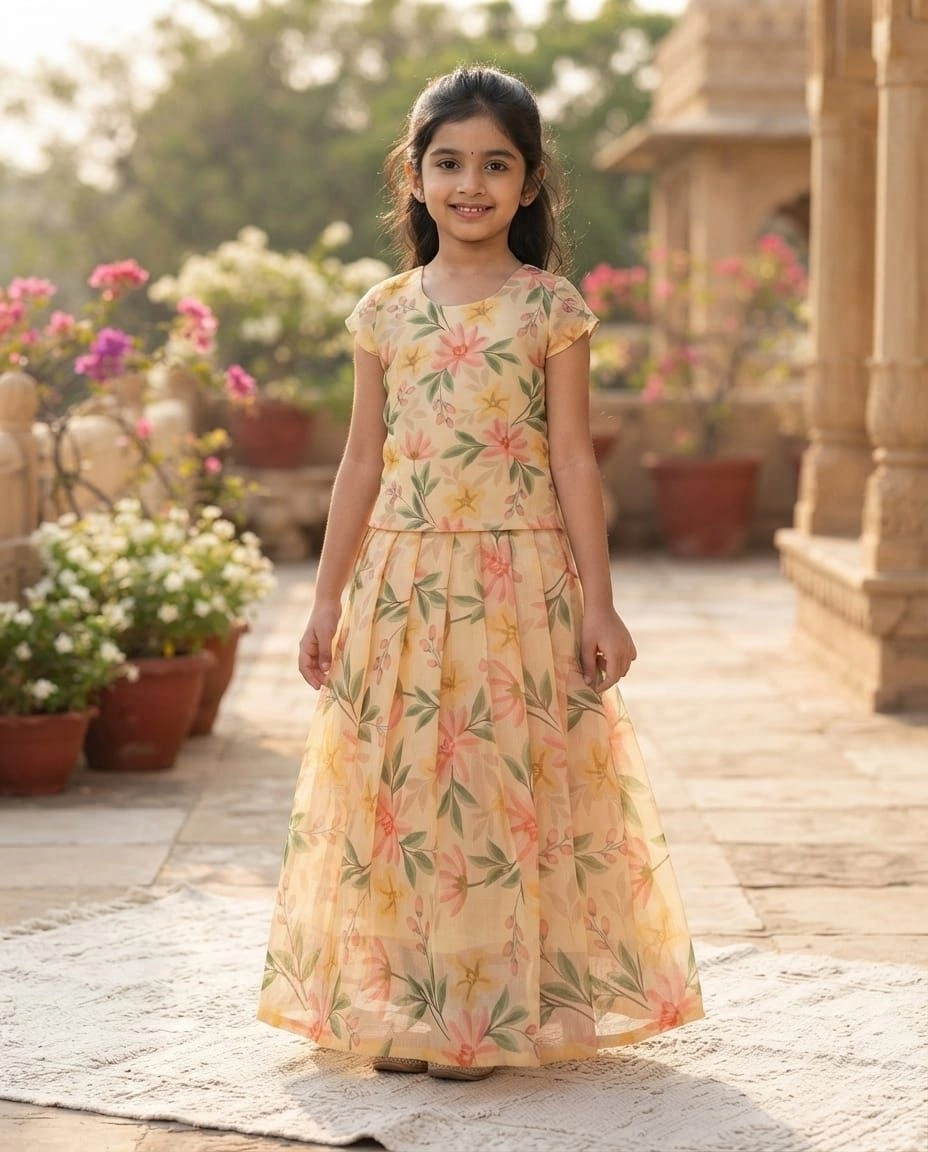 ORGANZA DIGITAL PRINT TOP WITH SKIRT