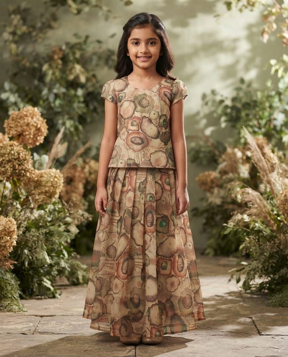 ORGANZA DIGITAL PRINT TOP WITH SKIRT 1
