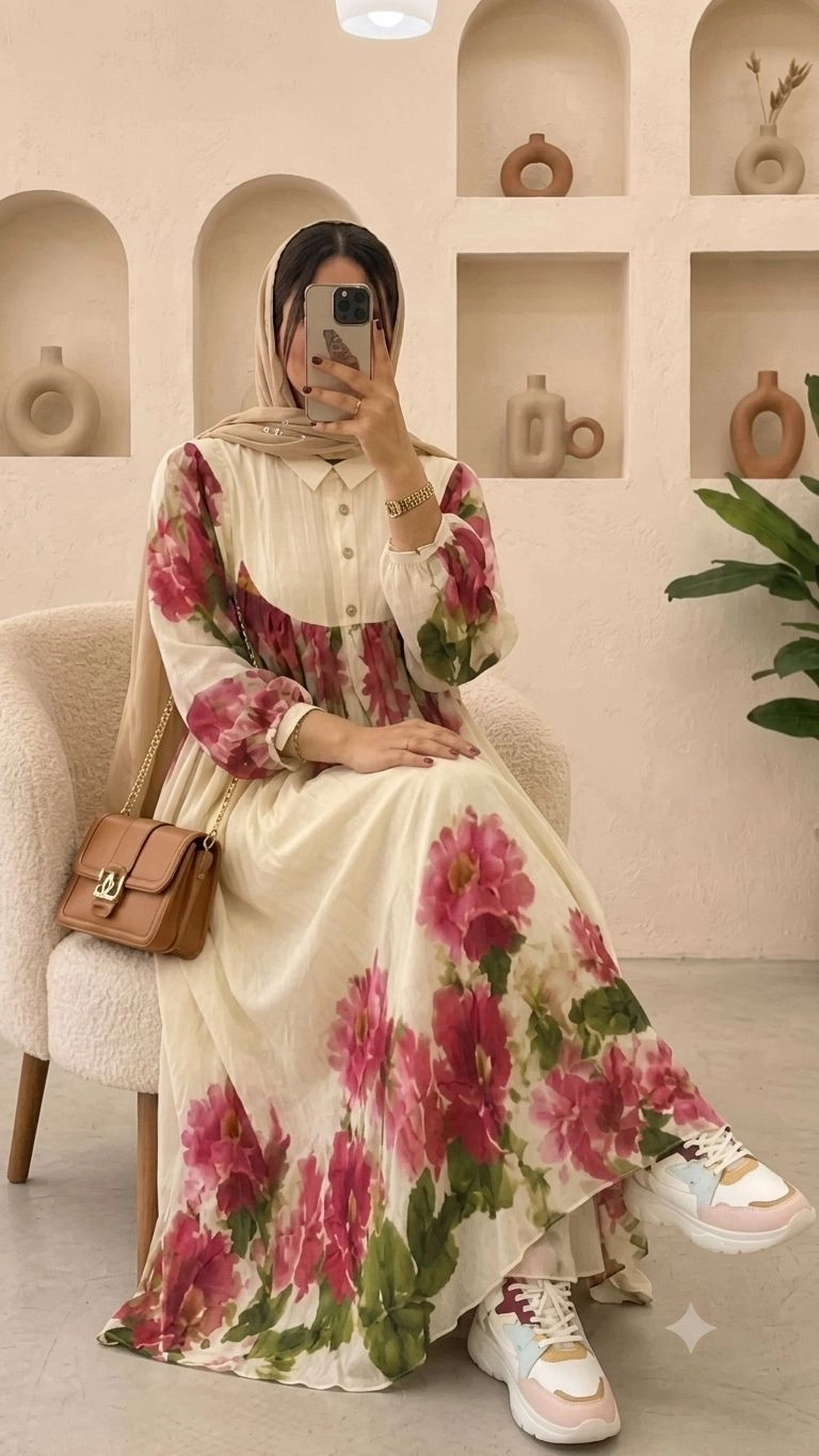 IMPORTED FLORAL GOWN