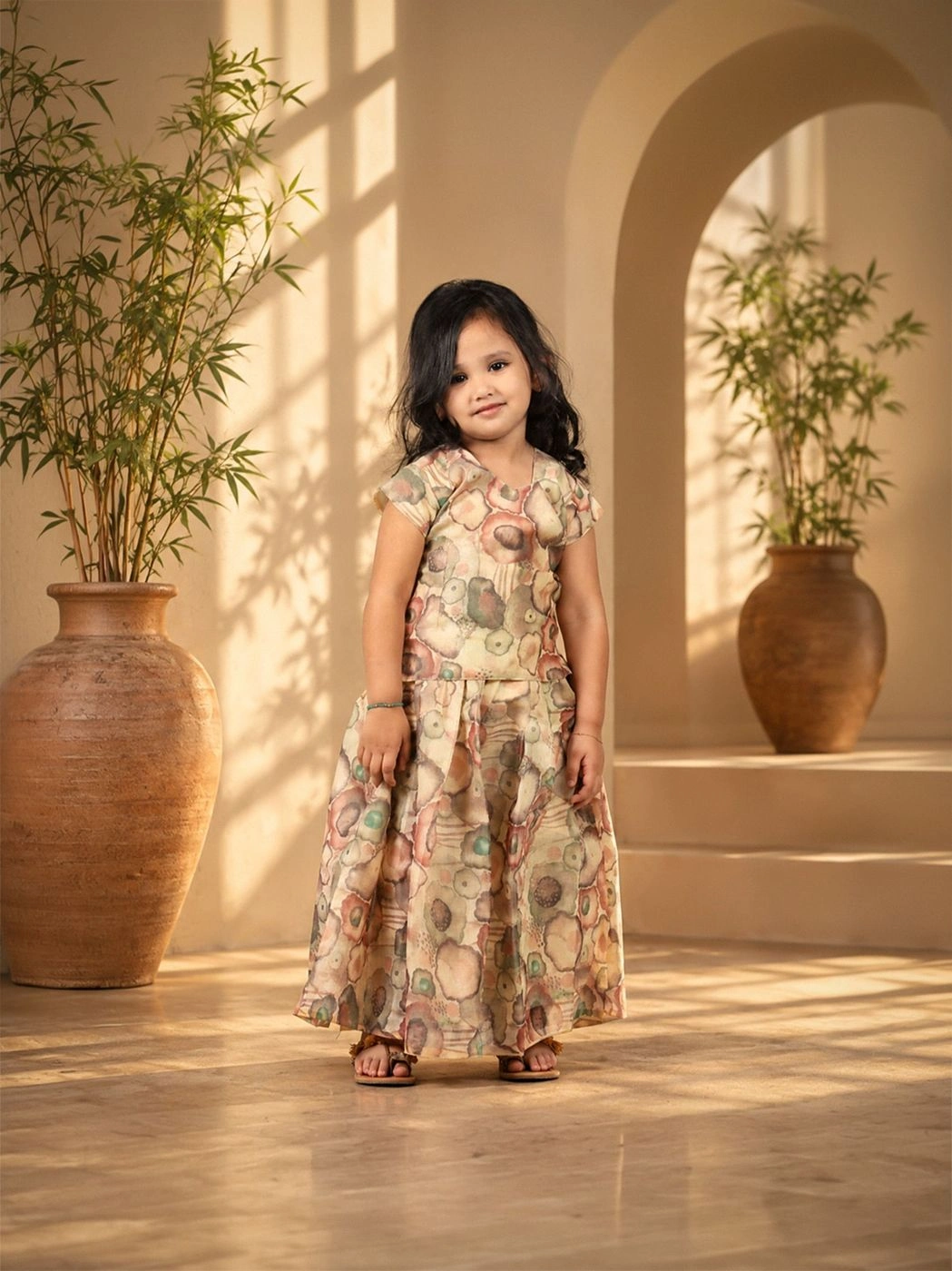 Earthy Abstract Organza set
