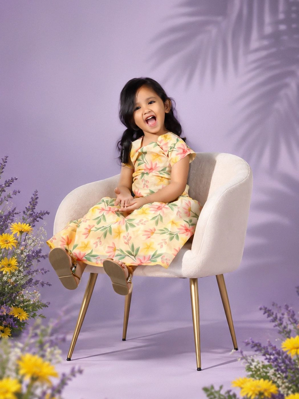 Bright Tropical Floral Organza Set