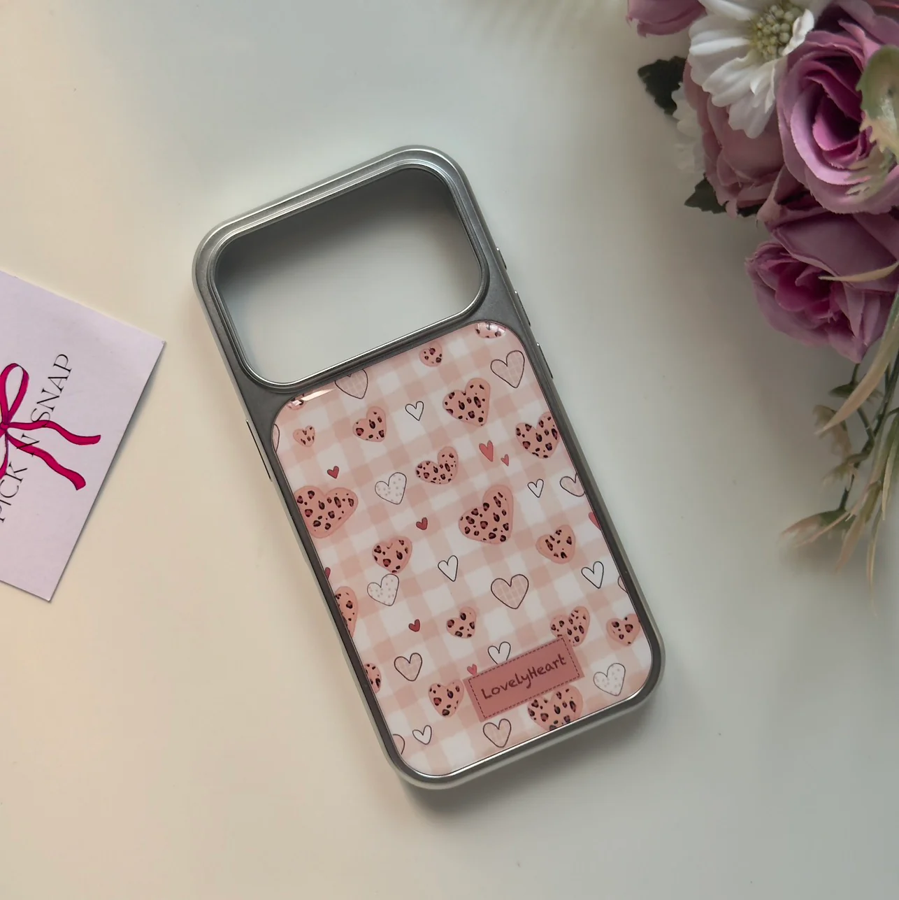 Plaid Leopard Heart Love Pattern Case🎀💗