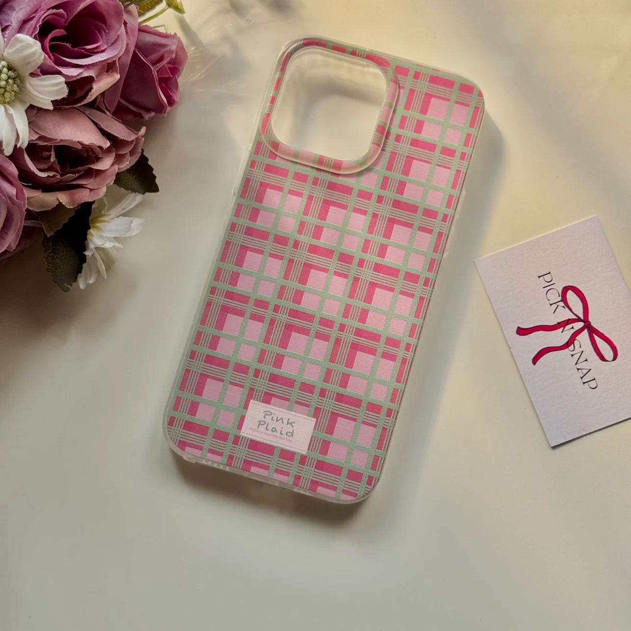 Colorful Checkerboard: Half-Covered Lens Case🏁✨