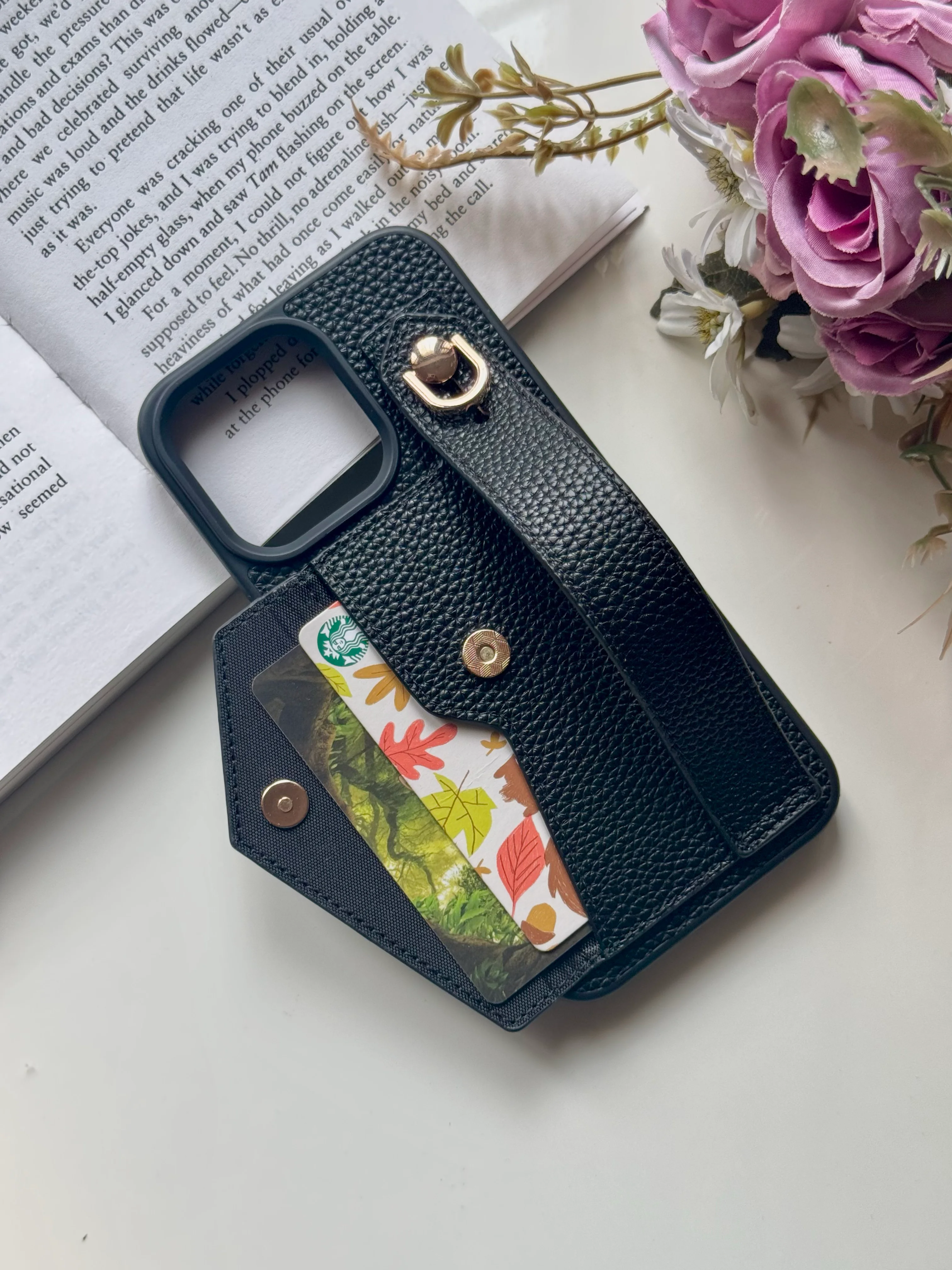 A Single Piece of  premium Faux Leather Phone Case ✨🖤