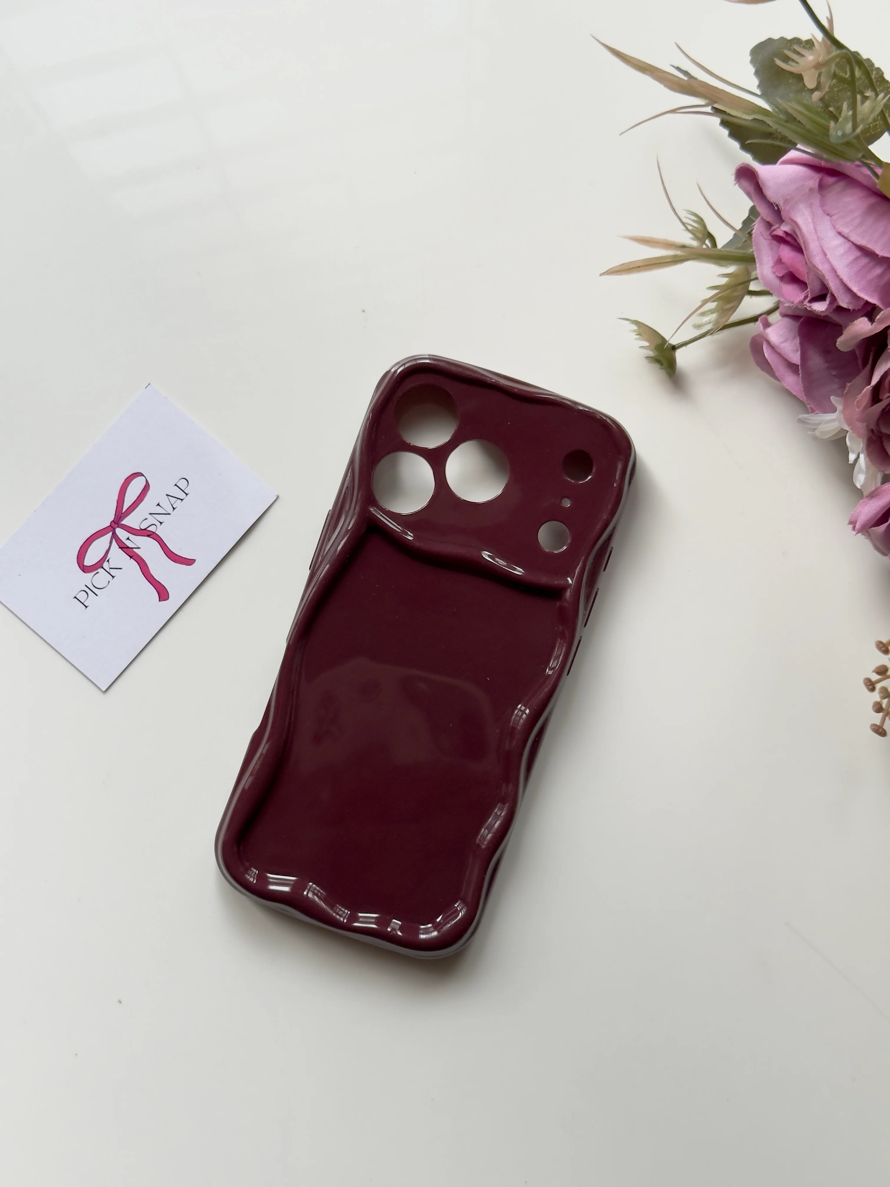 Burgundy Cream pattern case 5