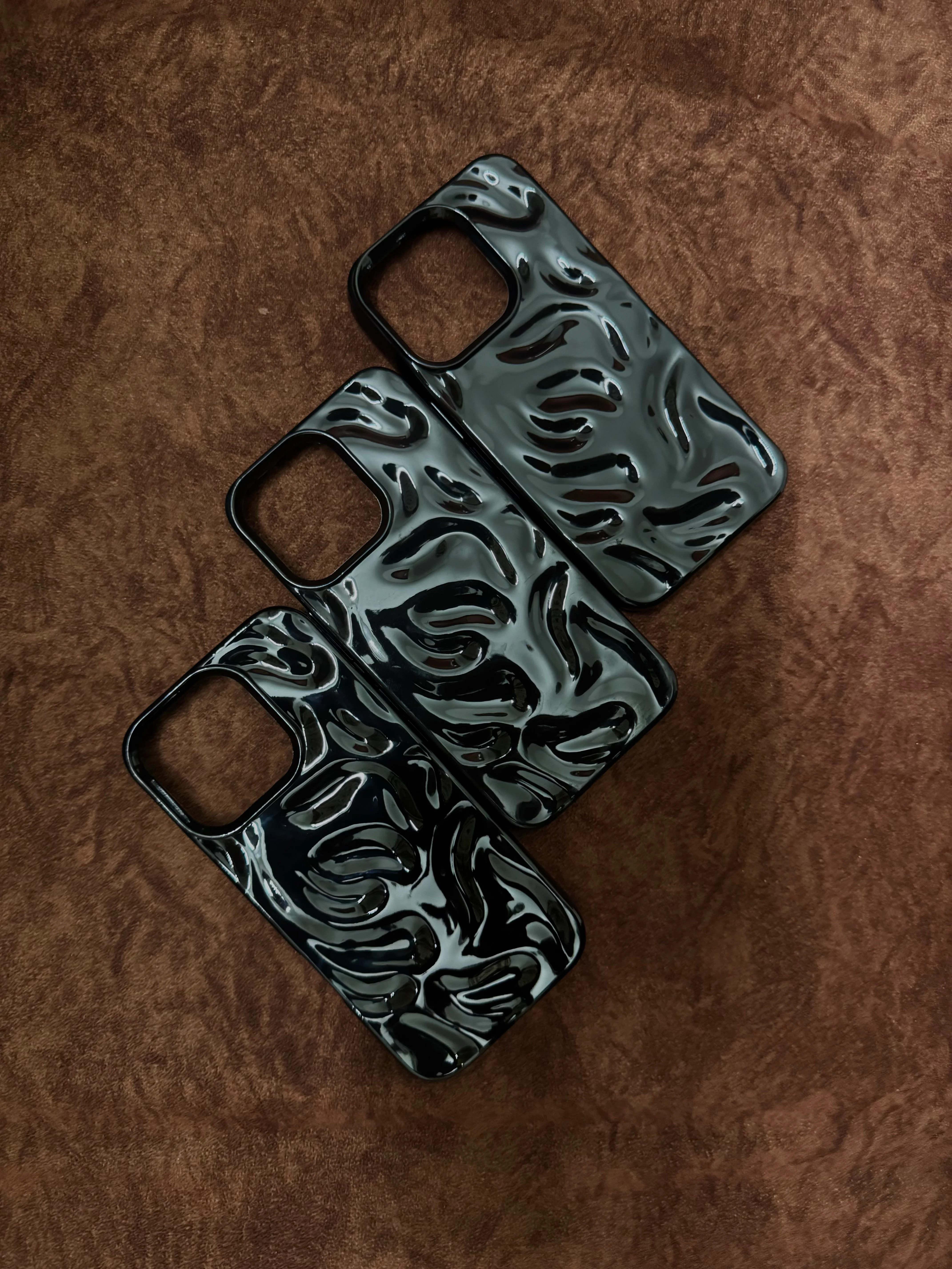 Glossy black wave pattern 🖤🌊 2