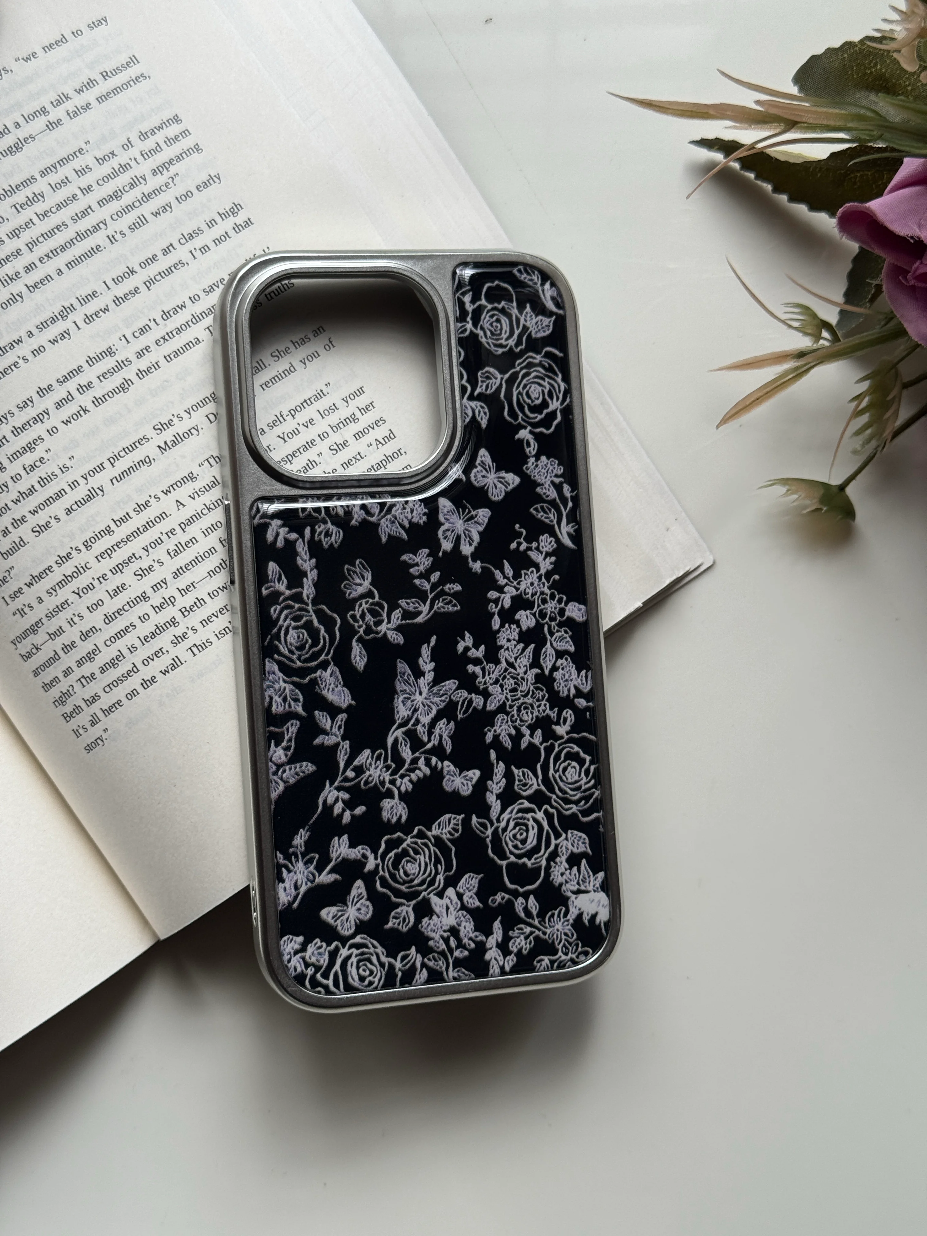 Premium electroplated case floral 2