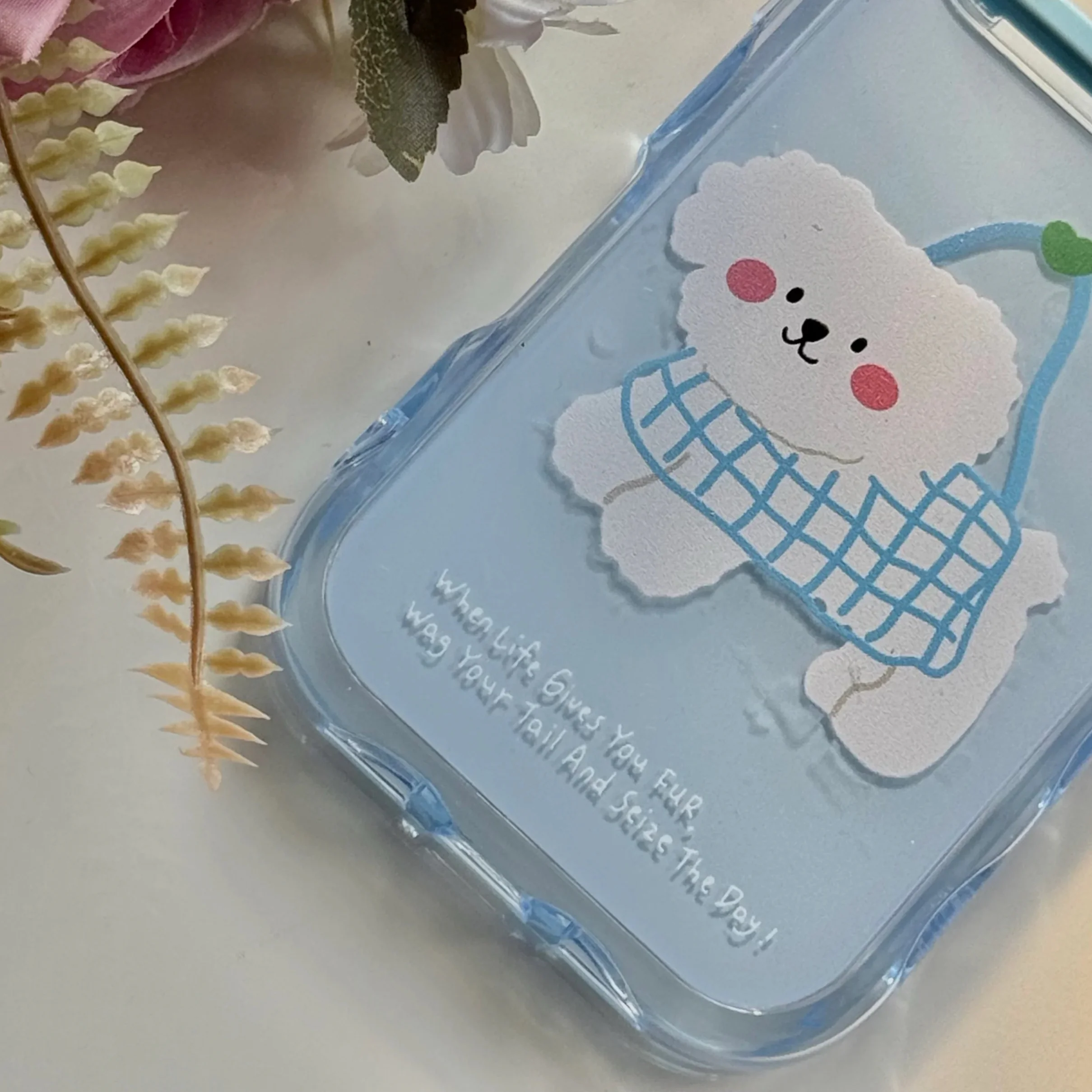 Cute grid puppy case 2