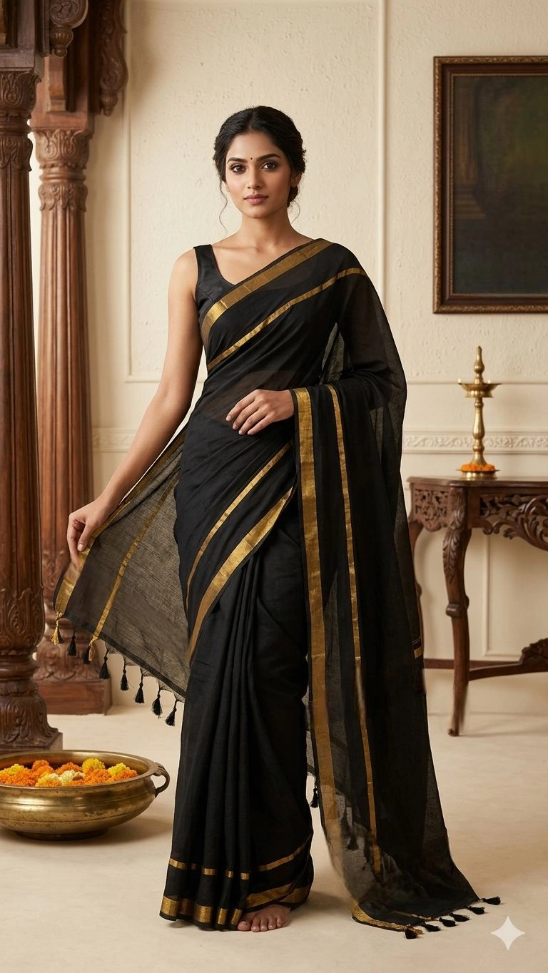 Back Zeri Mul Cotton Saree