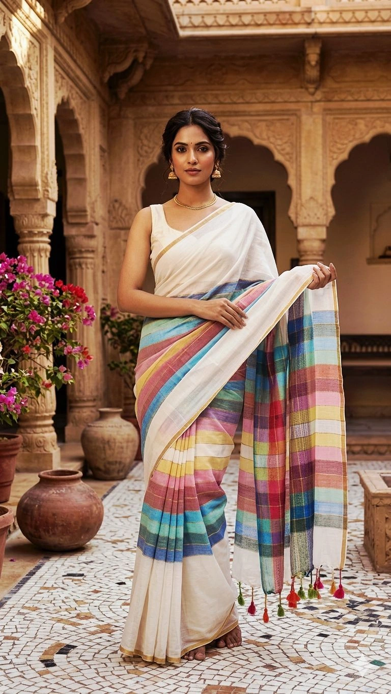 Rainbow candy Saree