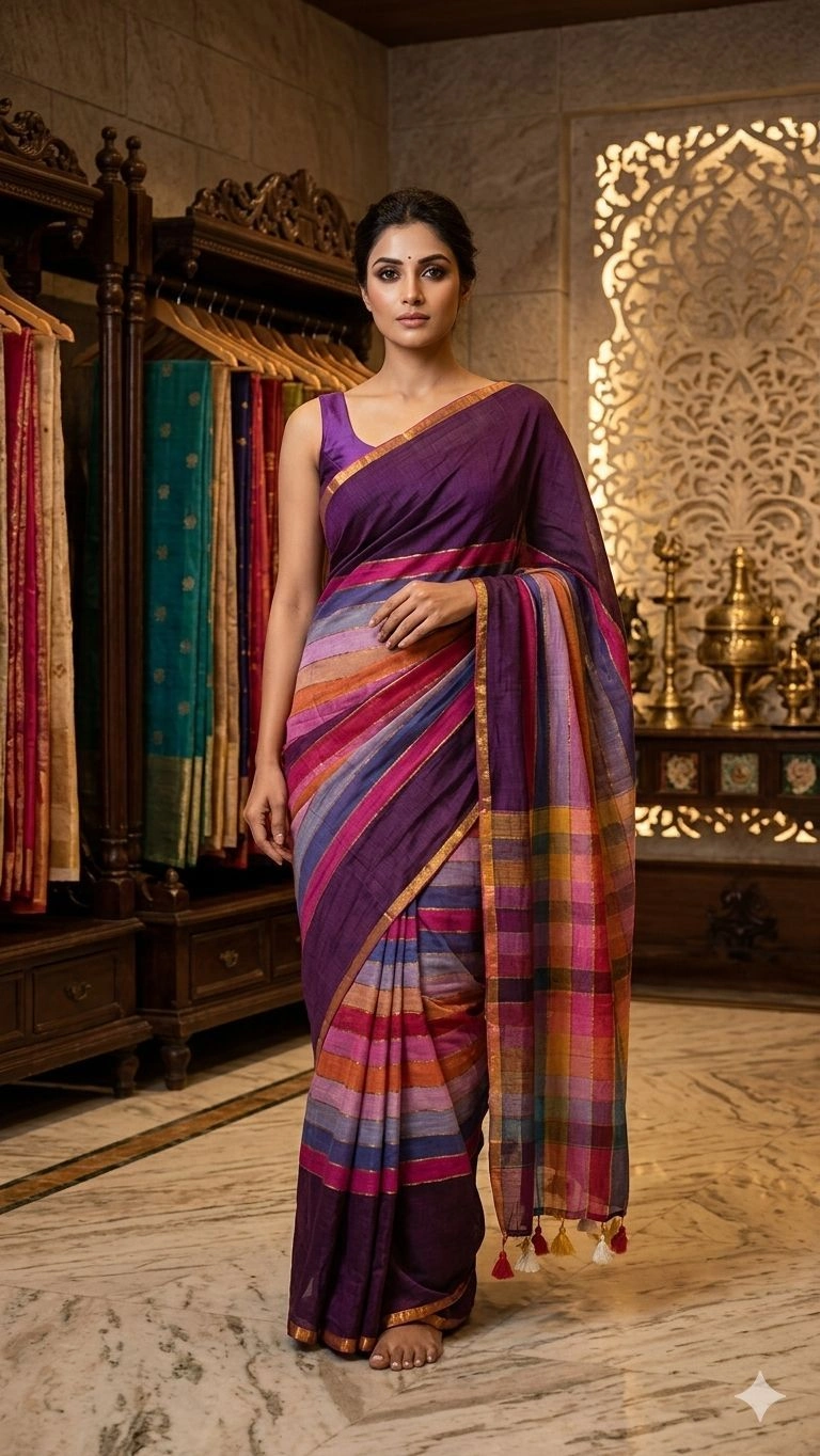 Mult Colour Mul Cotton Saree