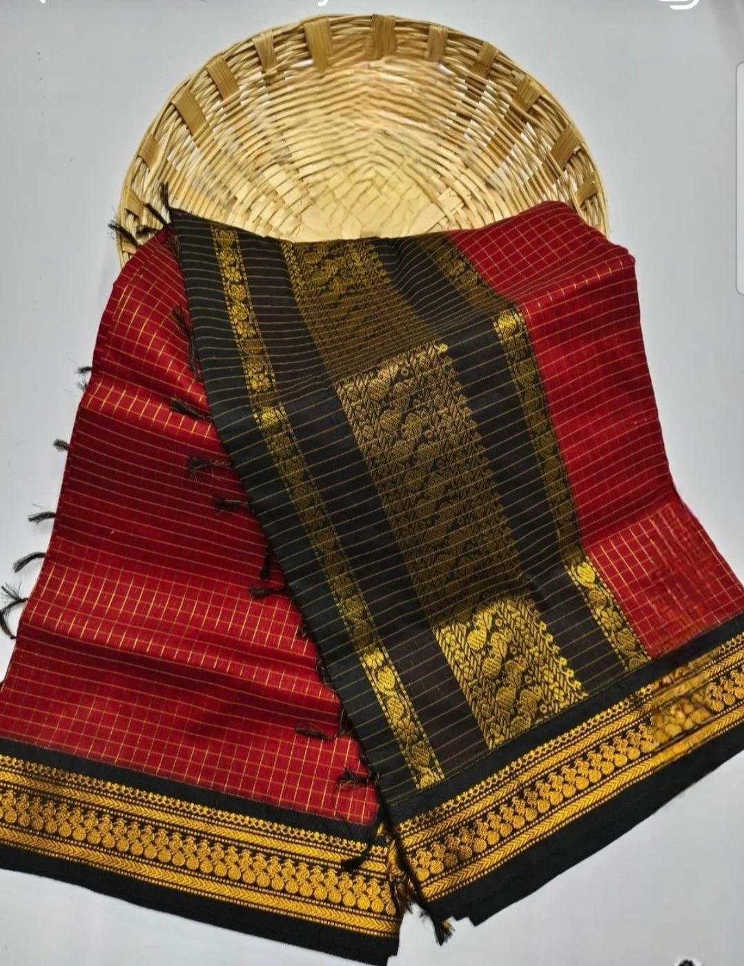 Maharani Red & black kalyani cotton