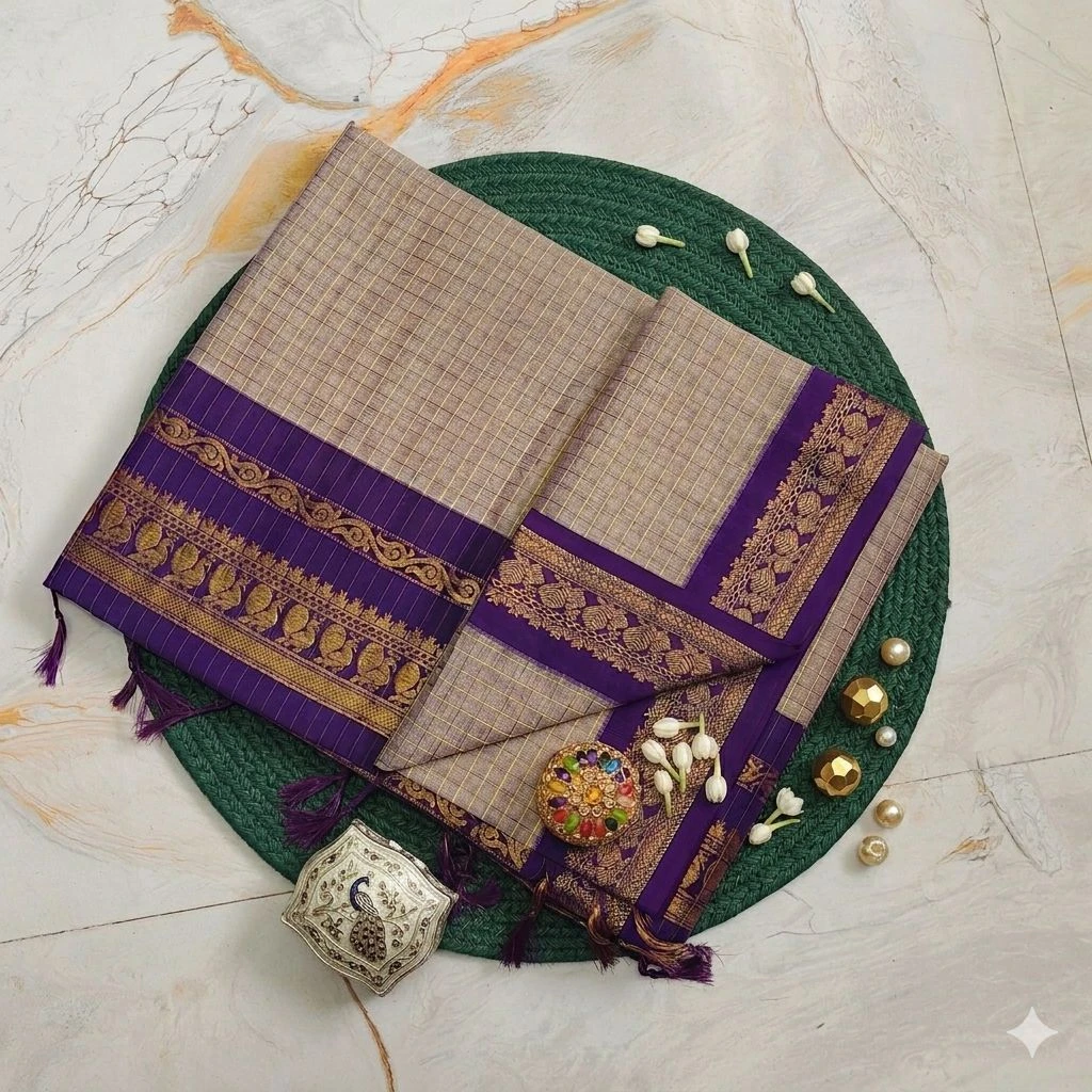 Beige gold kalyani cotton
