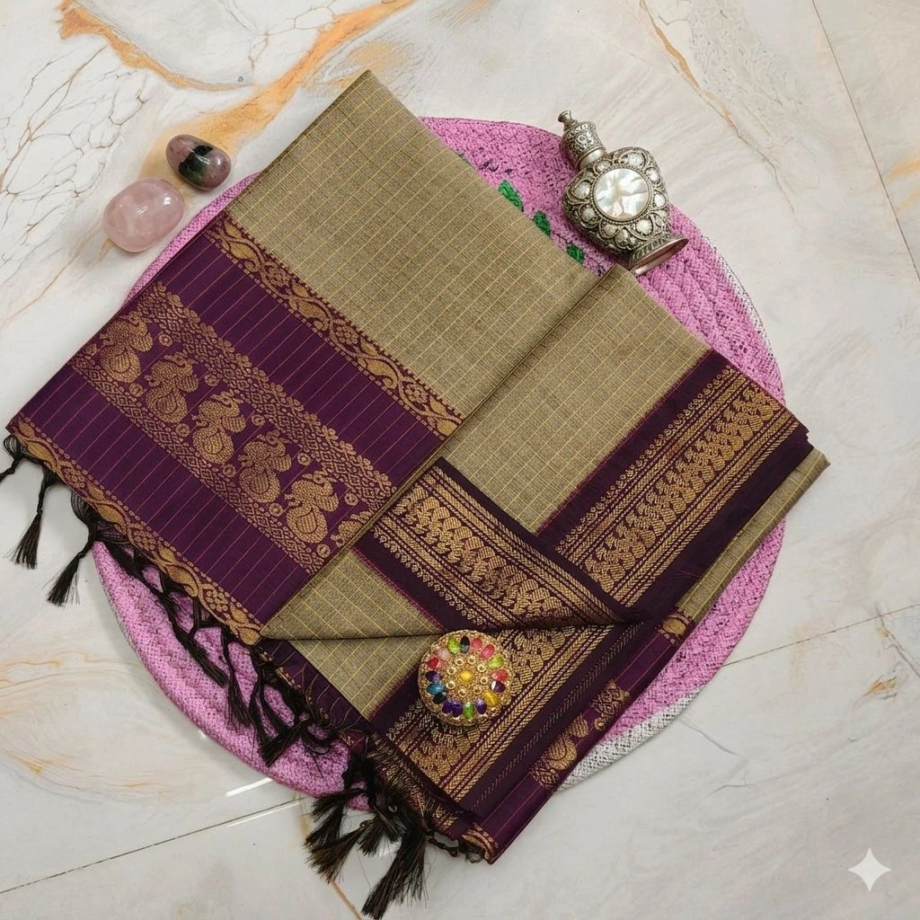 Royal Grape Elegance Kalyani Cotton Saree