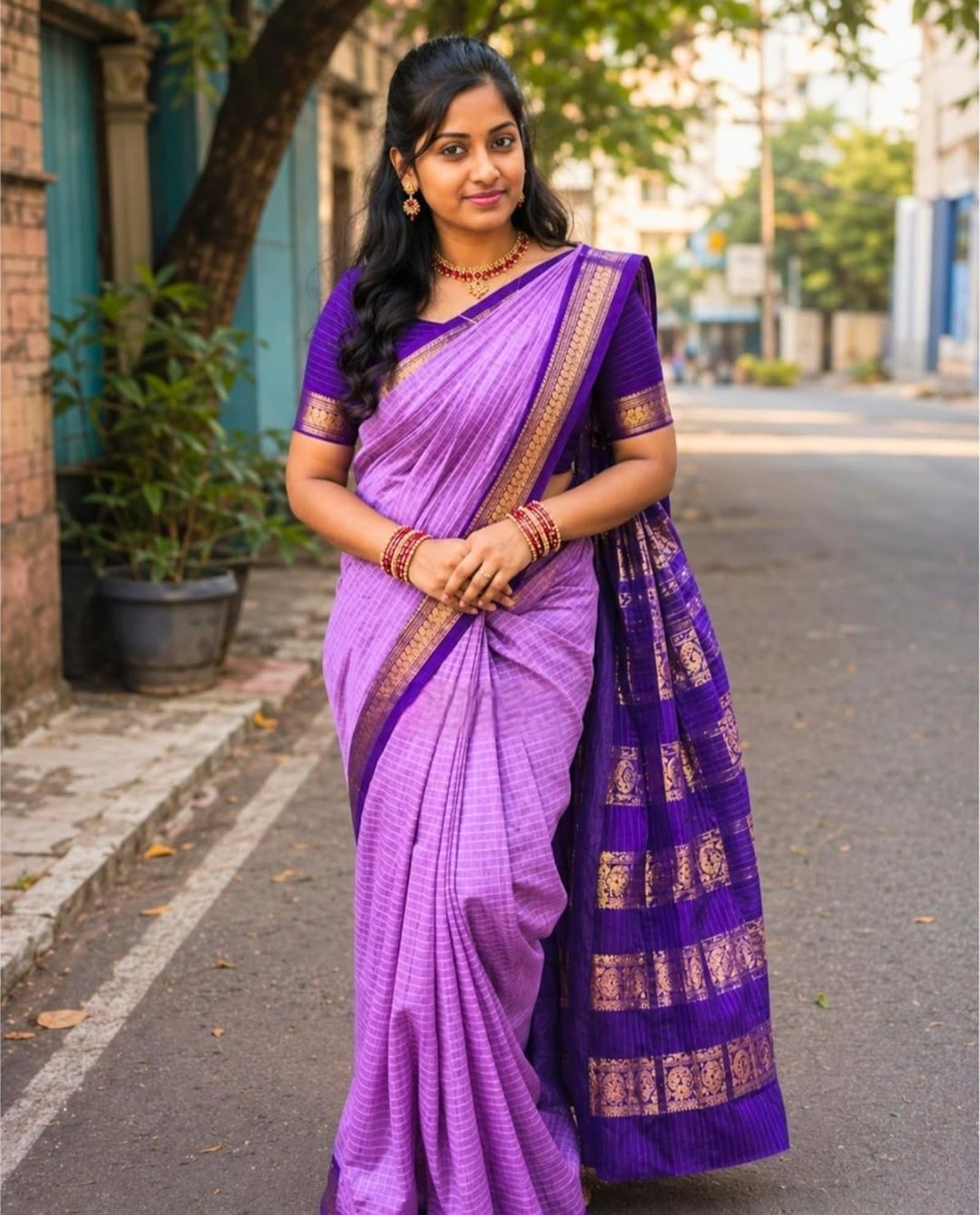 Lavender kalyani cotton 2