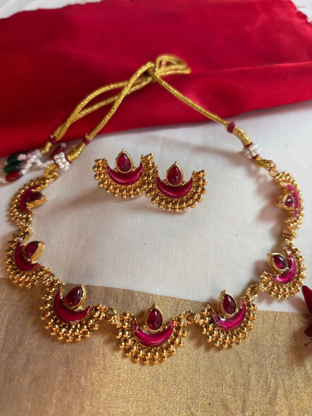 Pink Half Moon Necklace