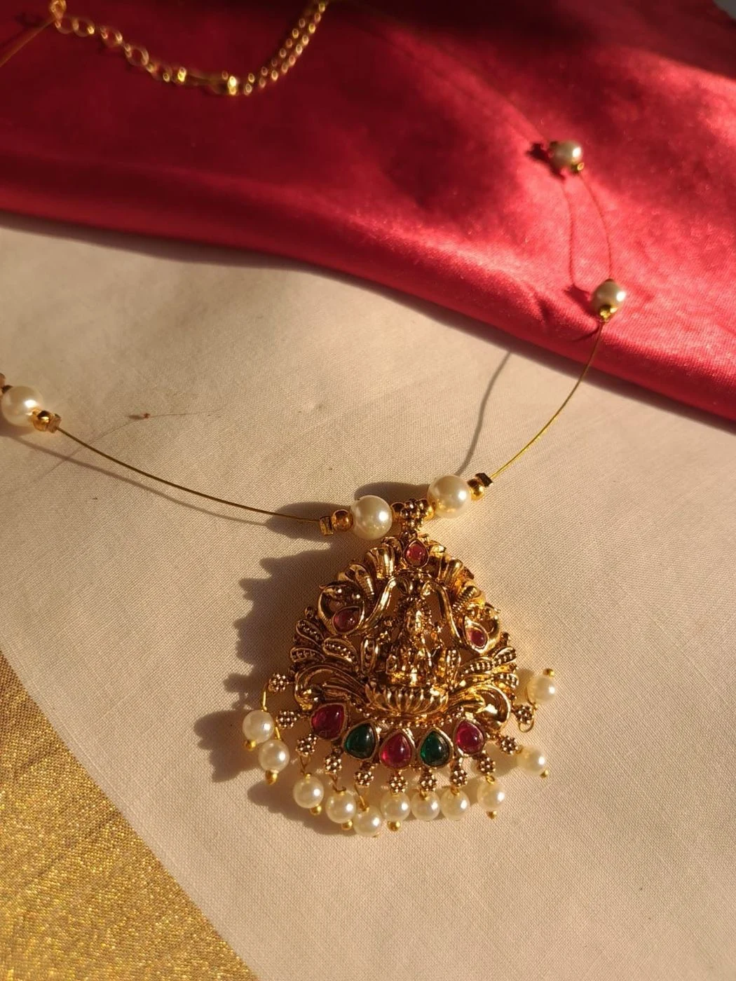 Badra- Multistone Invisible Devi Pendant