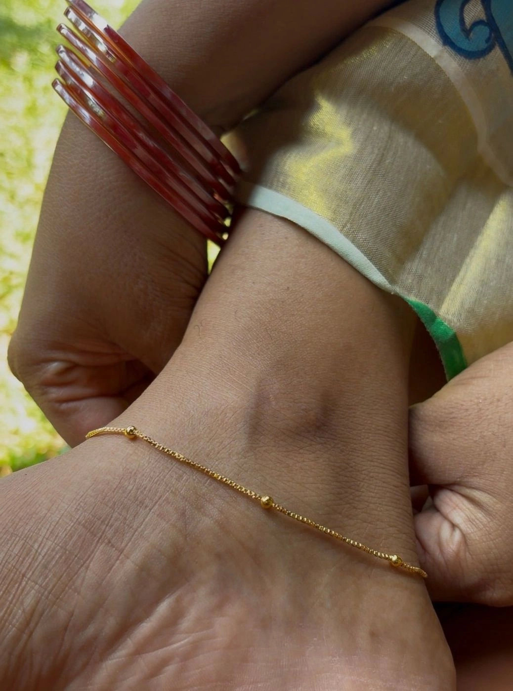 Microgold plated Muthu Anklet