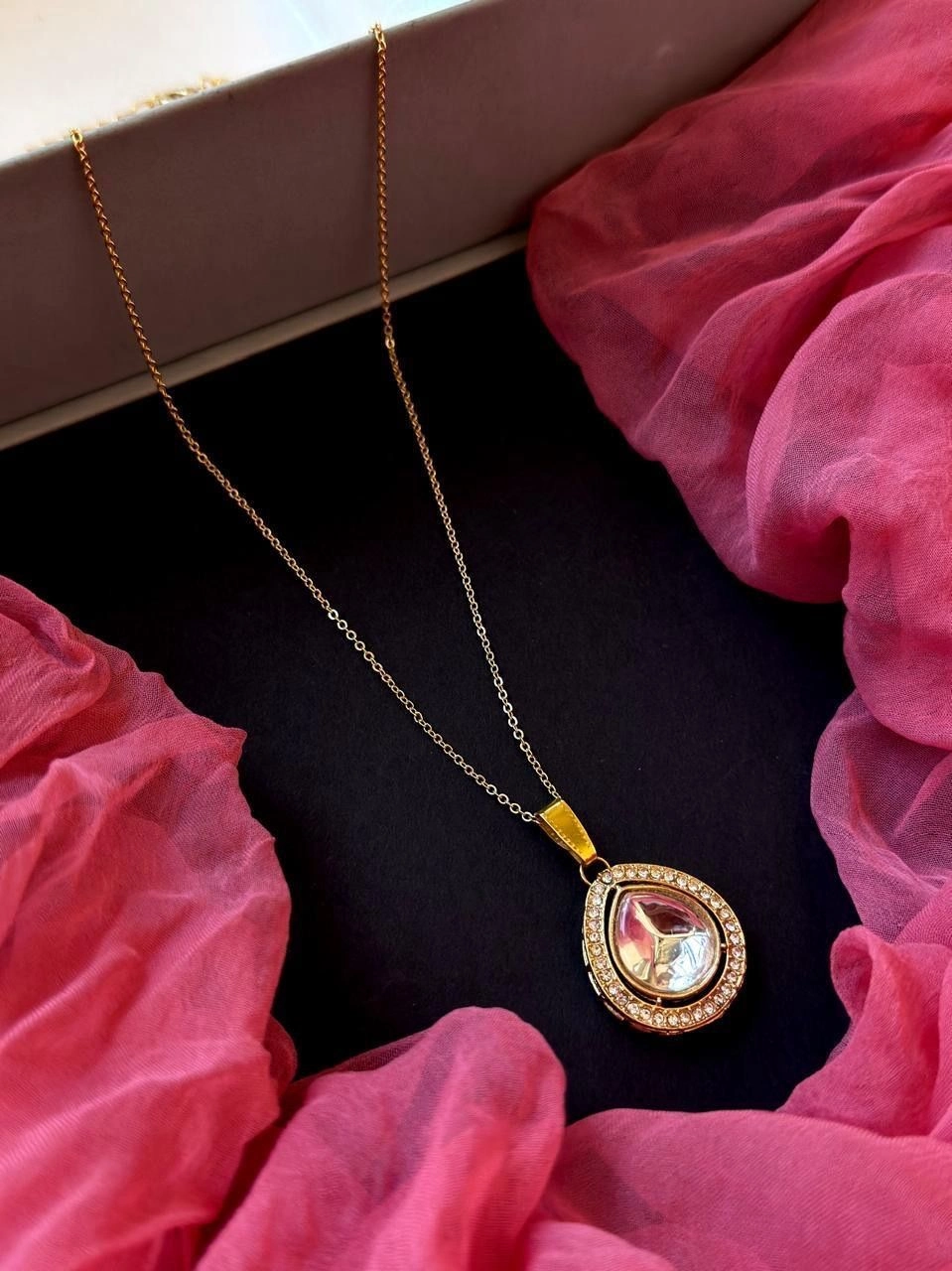 Unique Single Stone Pendant with Studs 2