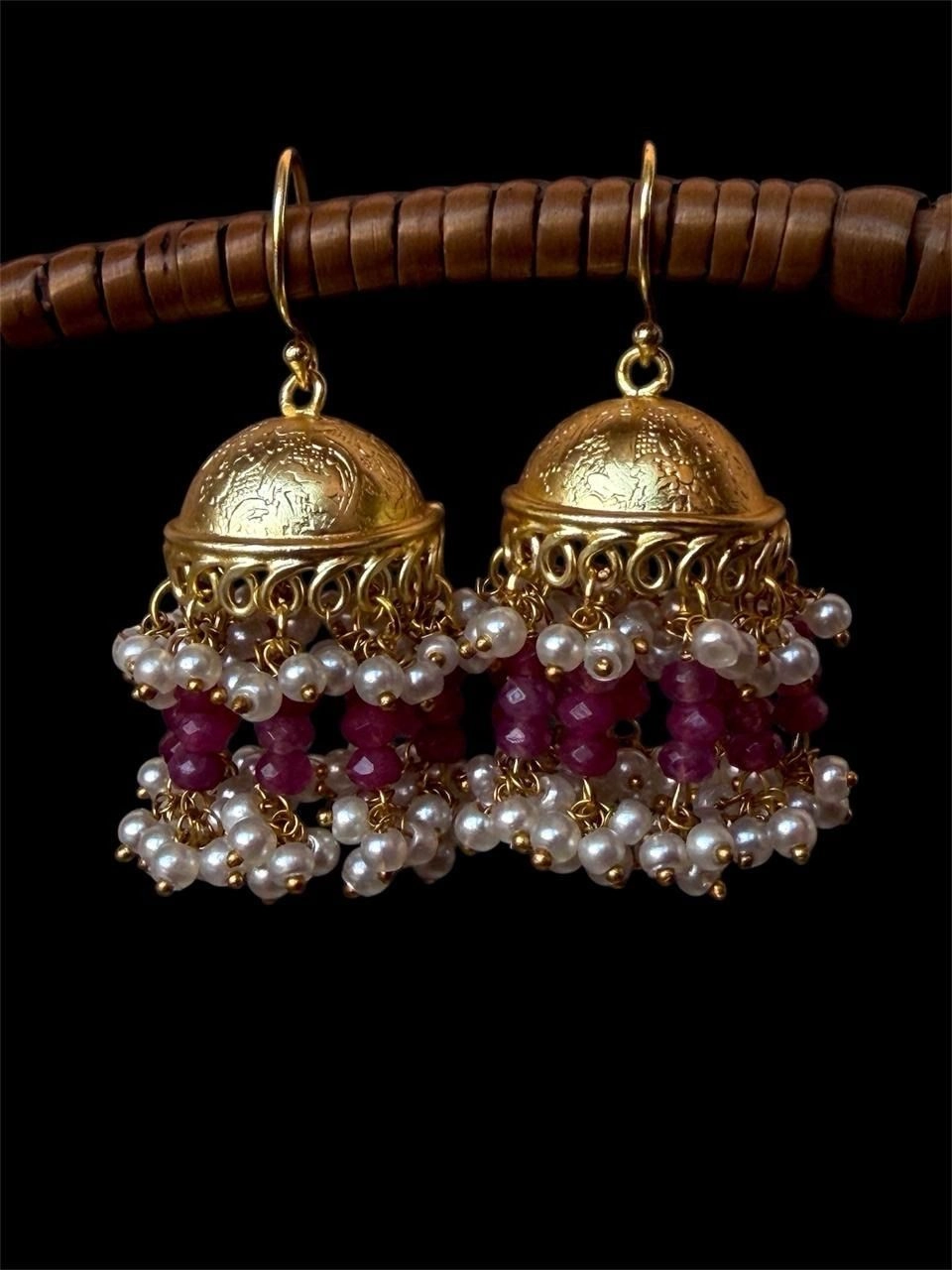 Stone and Bead Premium Jhumkas