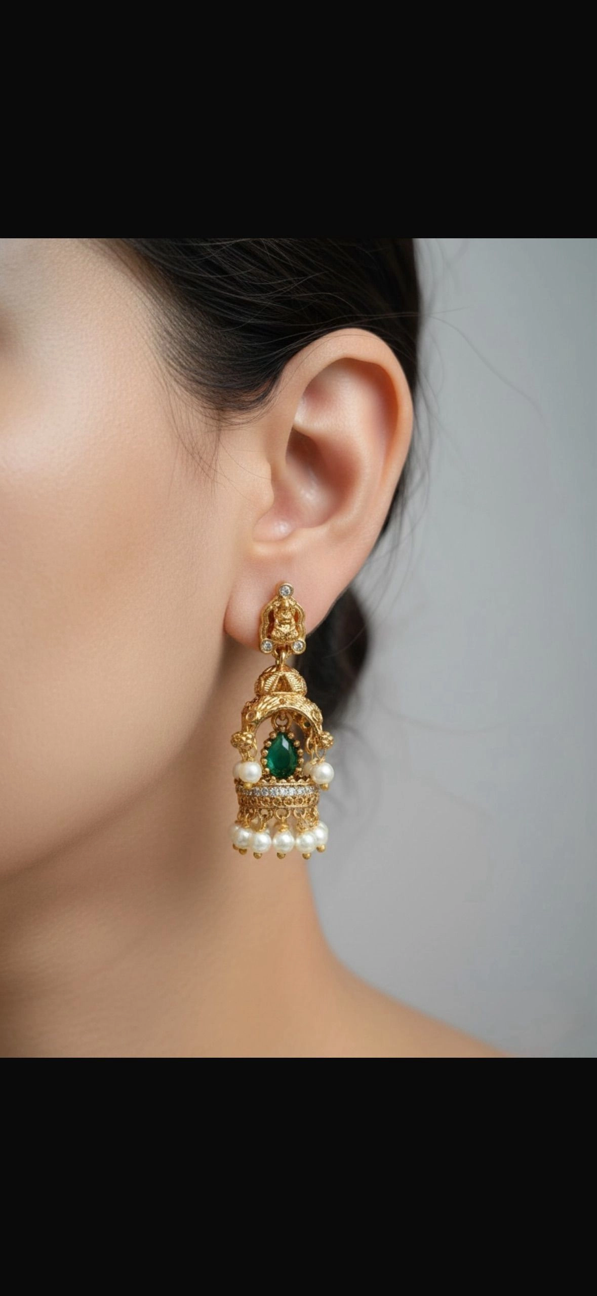 Arc Temple Jhumka - Green 1