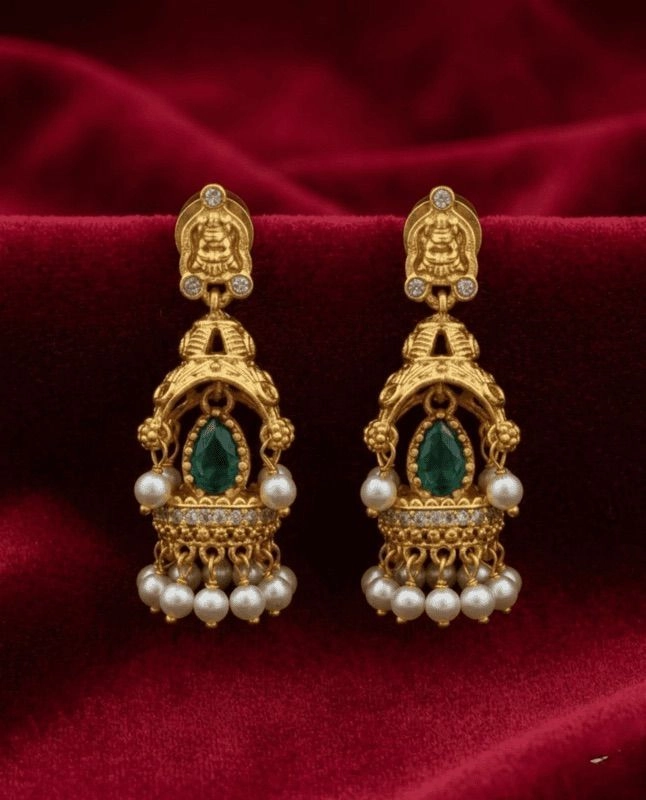 Arc Temple Jhumka - Green 2