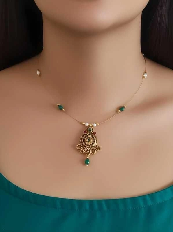 Invisible Antique Pendant with Beads