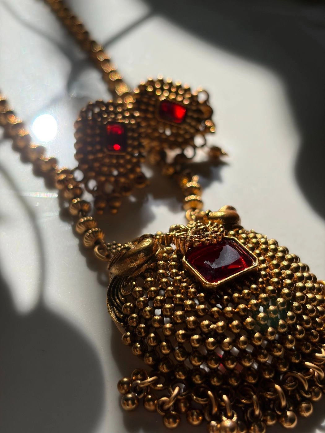 Sambhavi Non Idol Ruby Stone Haaram 1