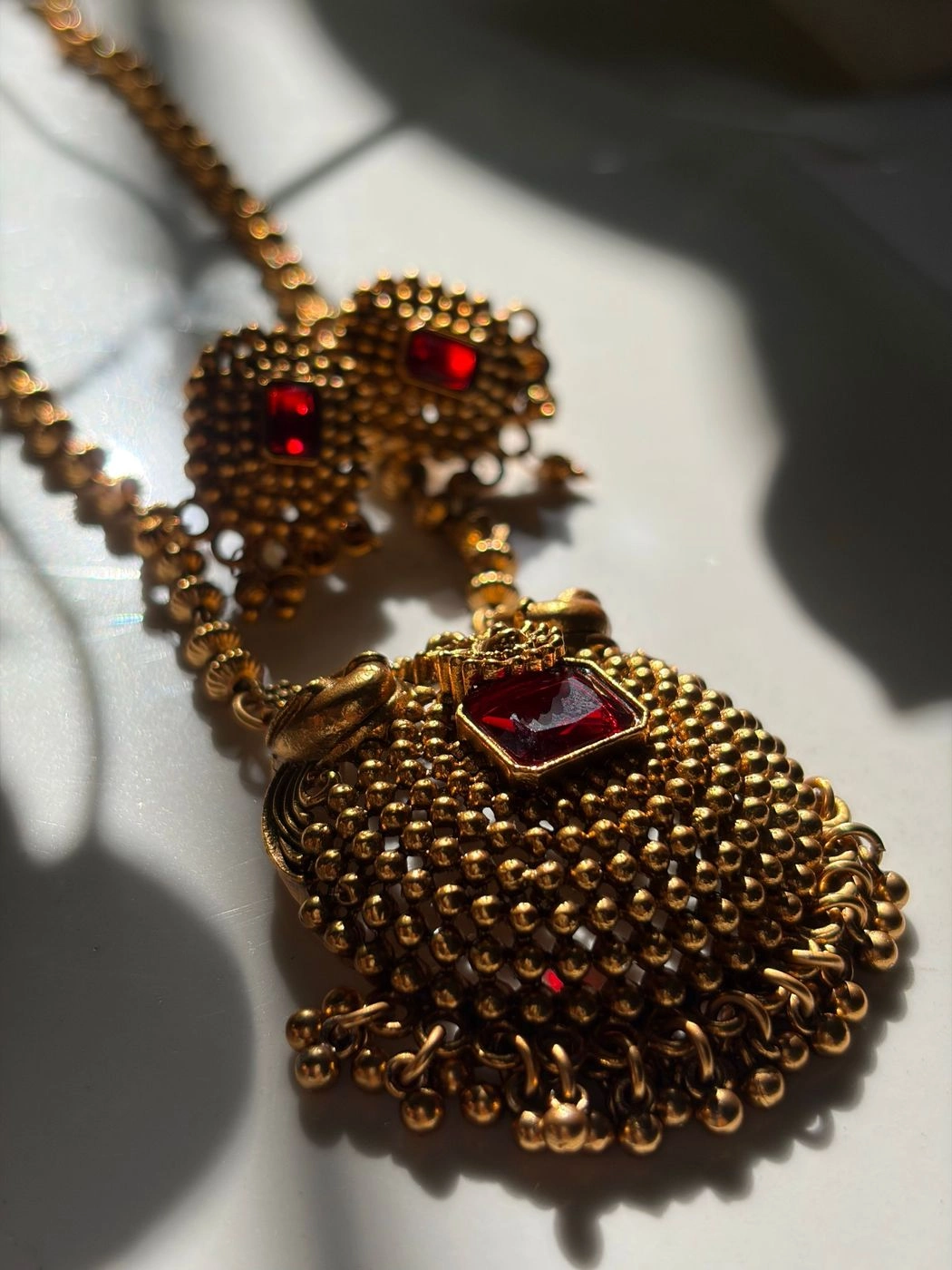 Sambhavi Non Idol Ruby Stone Haaram 4