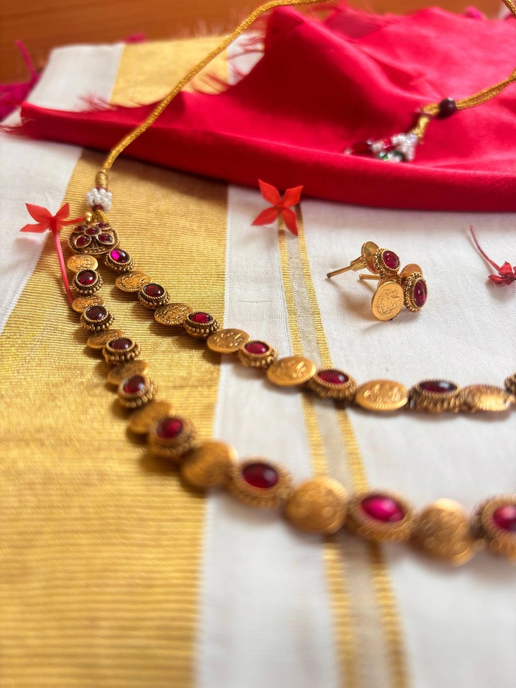Dual Layer Coin Ruby  Necklace 4