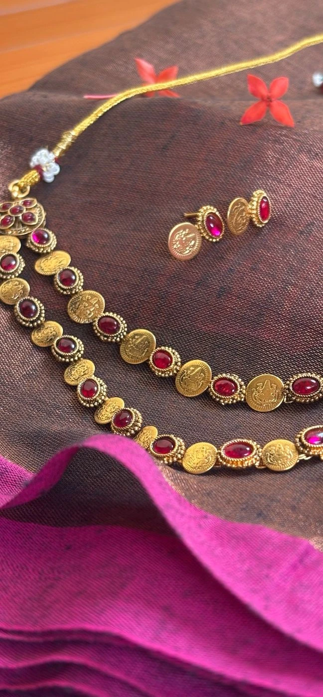 Dual Layer Coin Ruby  Necklace 2