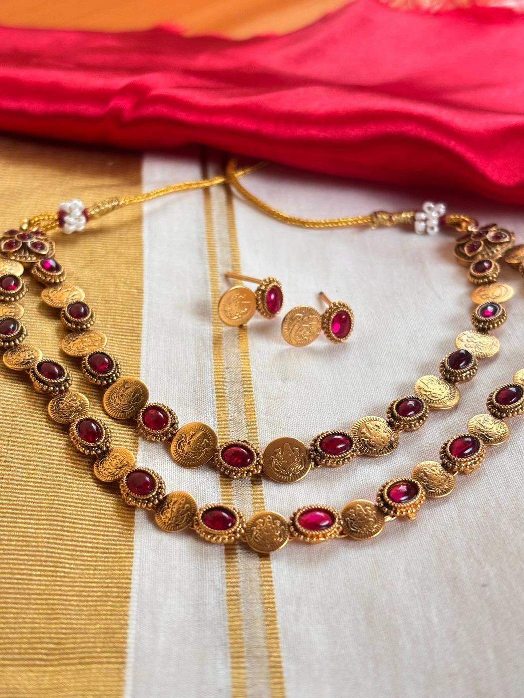 Dual Layer Coin Ruby  Necklace 1