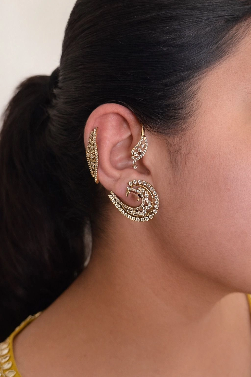 Pink Spiral CZ EarCuff