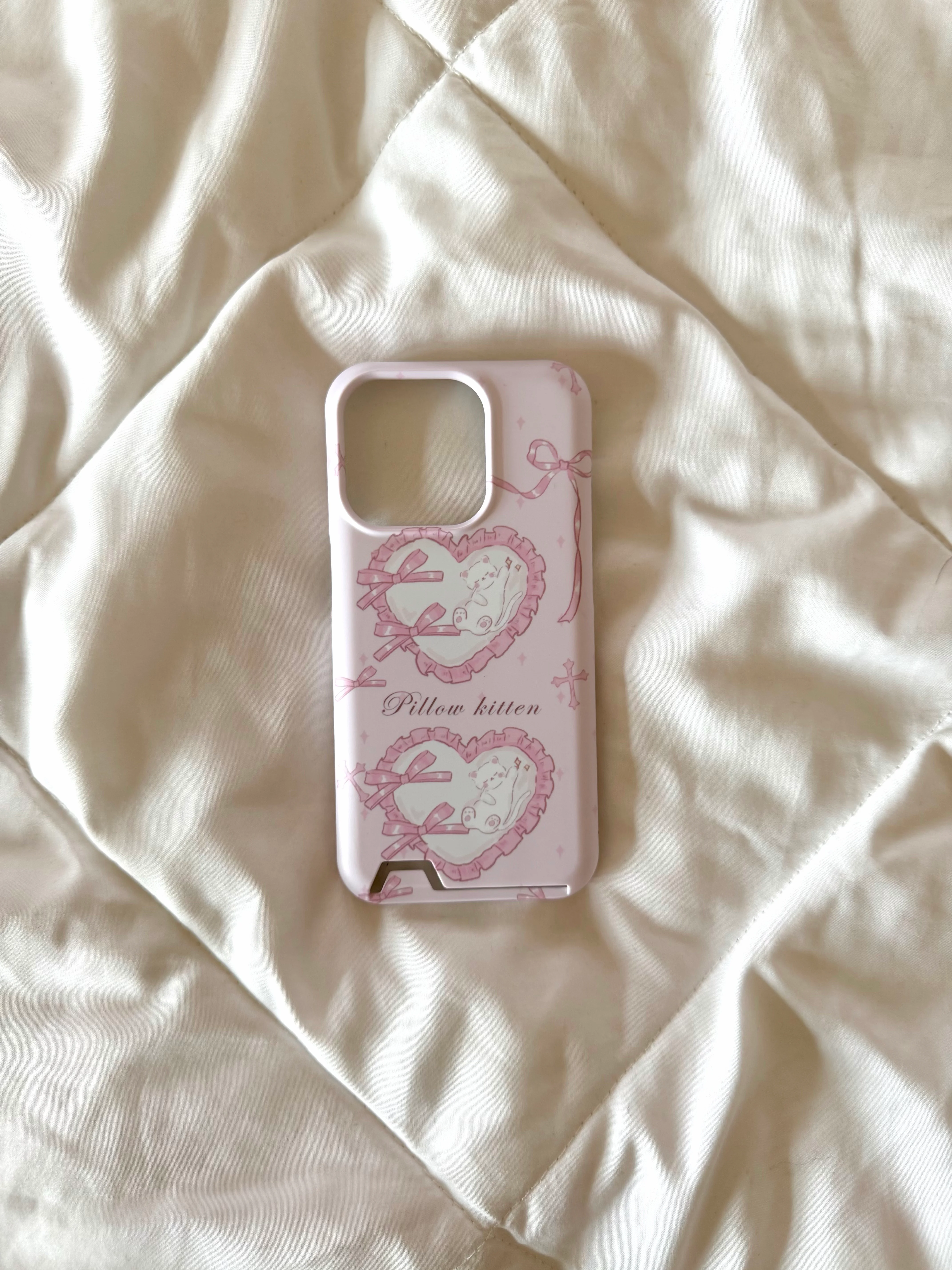 Cute kitten case with card holder