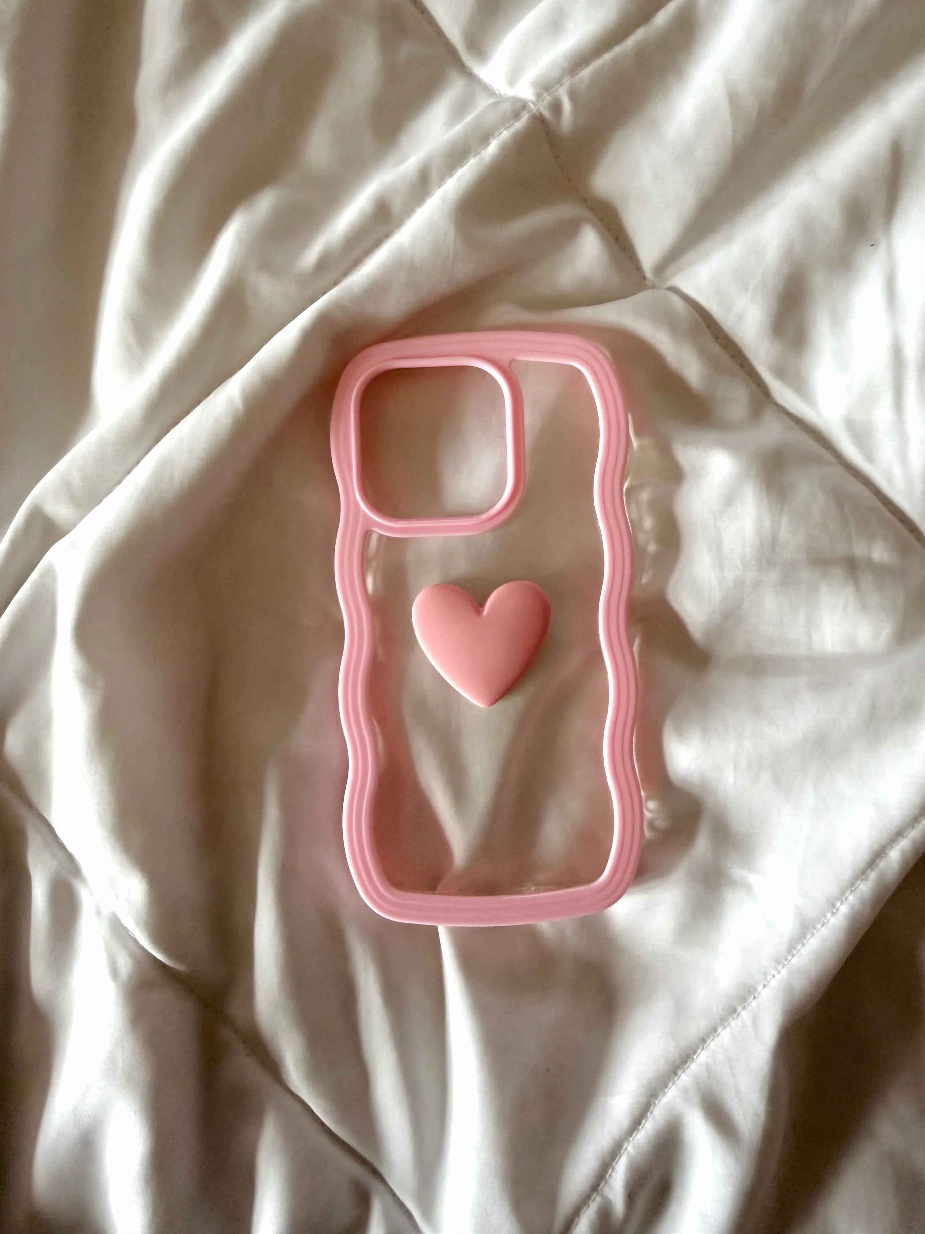 Transparent pink heart case