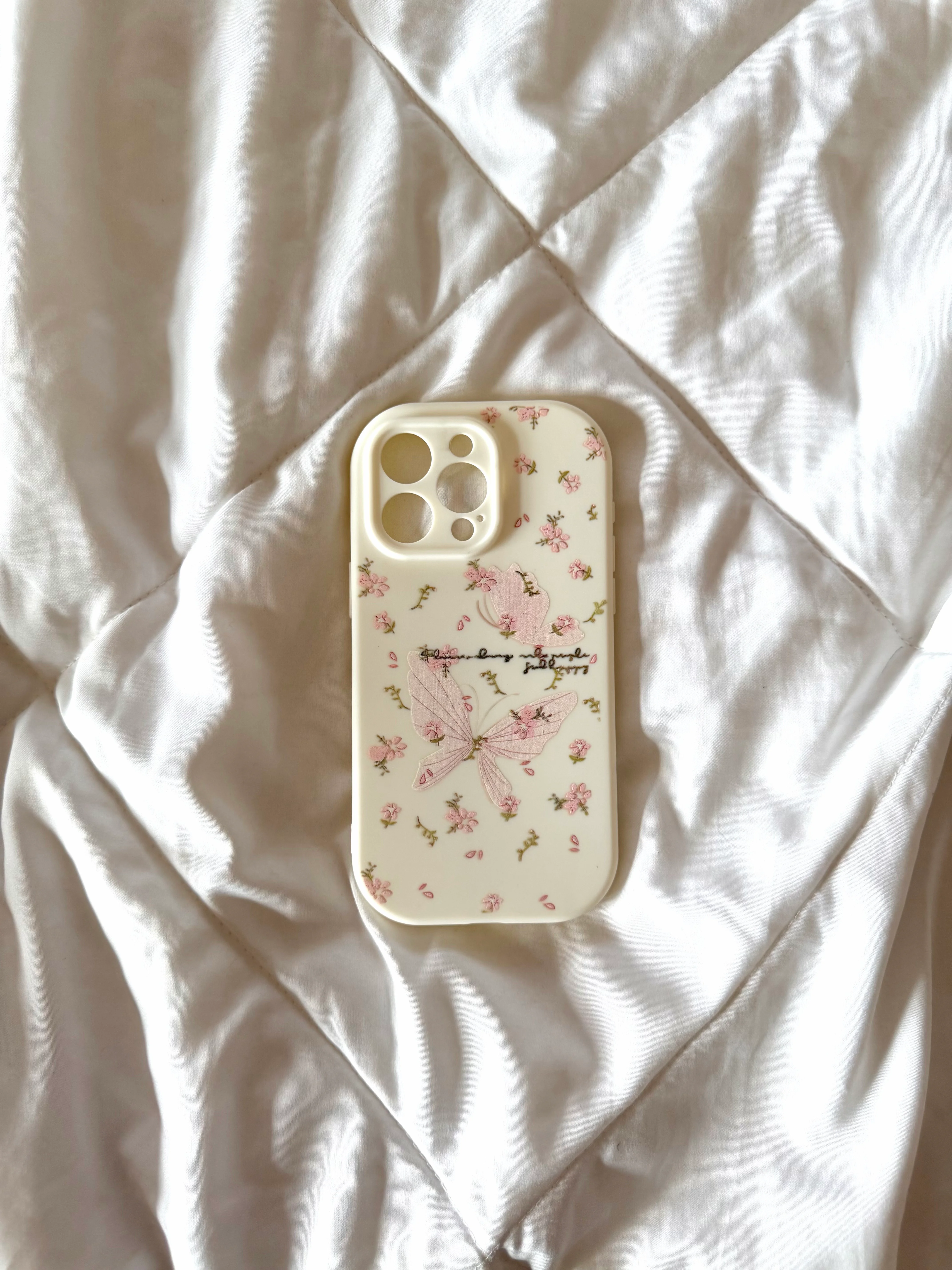 Soft pink butterfly case