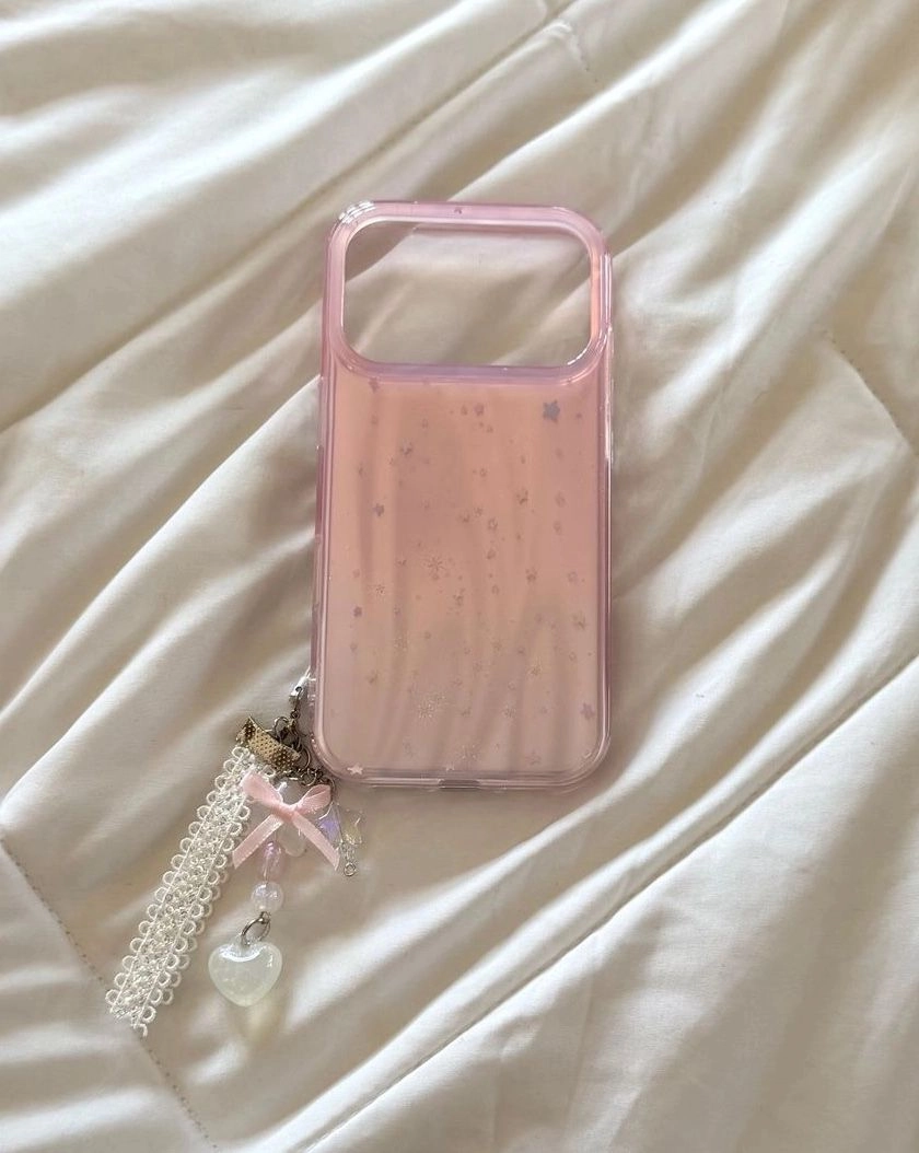 Pastel stardust case with lace charm 1