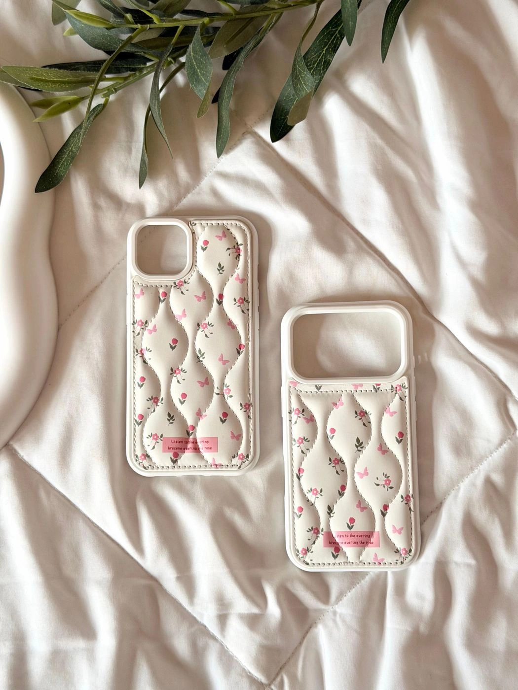 Soft floral cushion case (white) 2