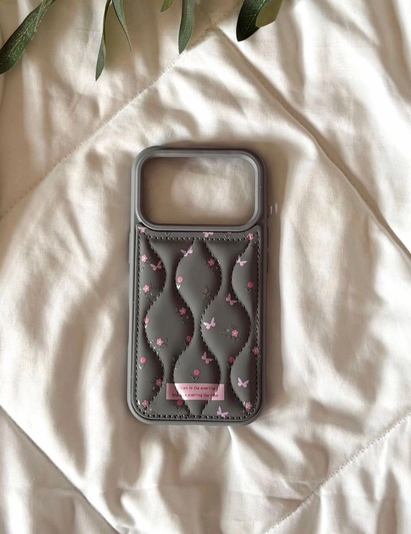 Soft floral cushion case (grey) 1