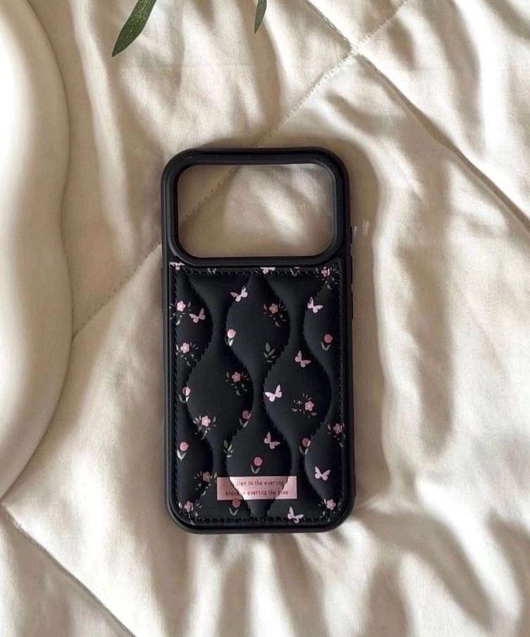 Soft floral cushion case (Black)