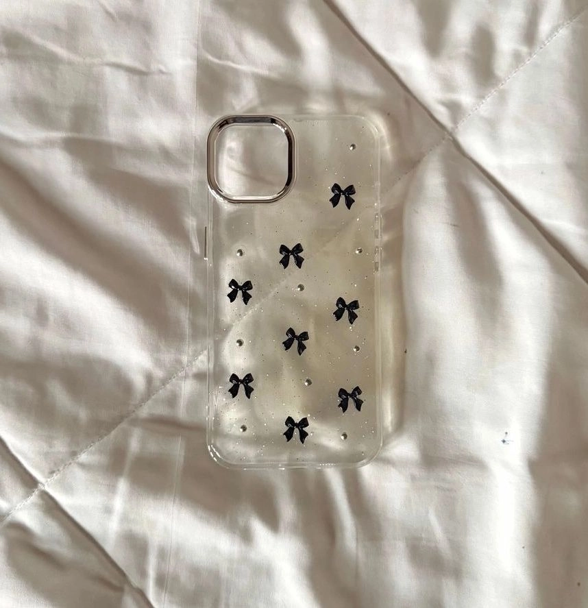 Black bow transparent case 1
