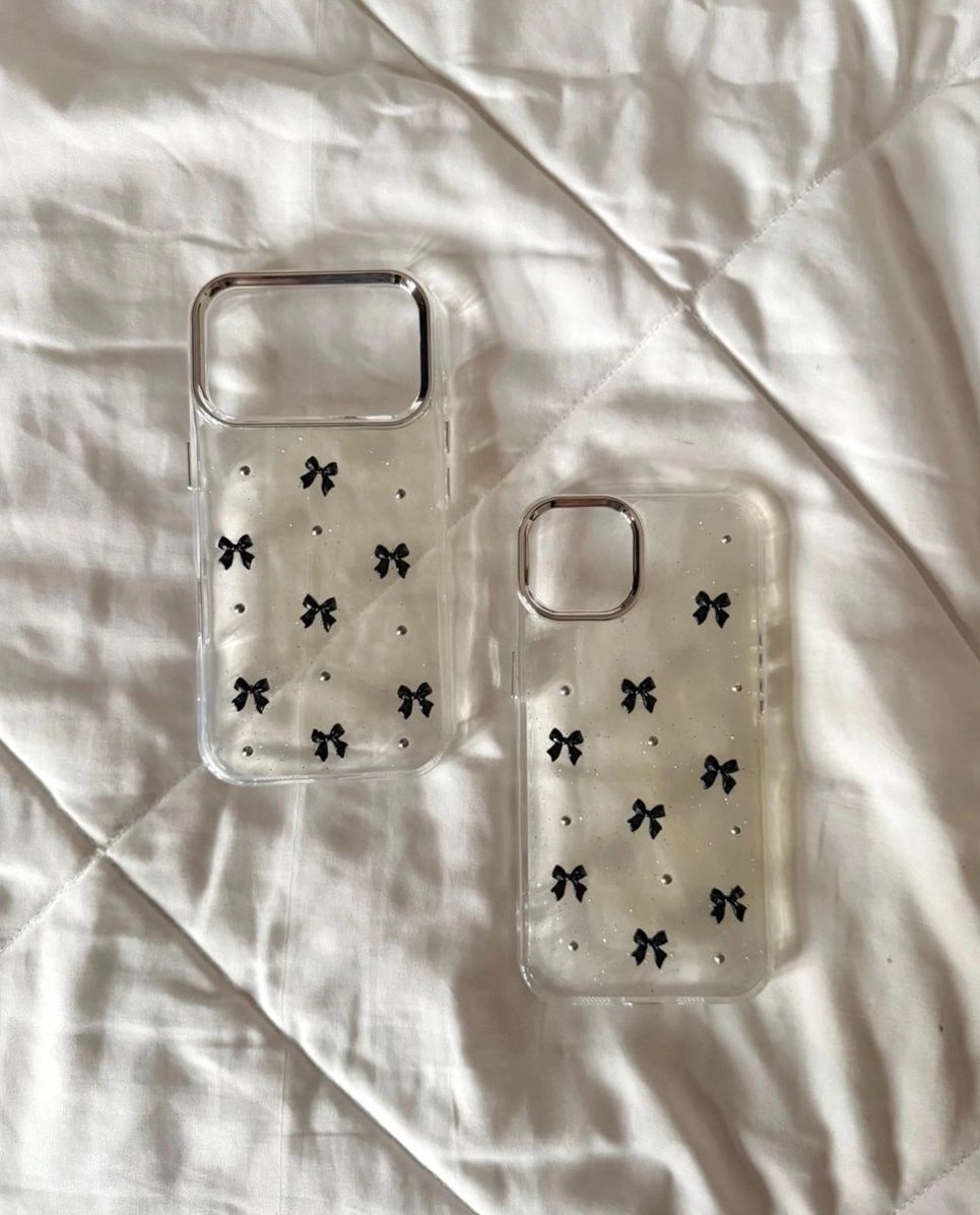 Black bow transparent case 2