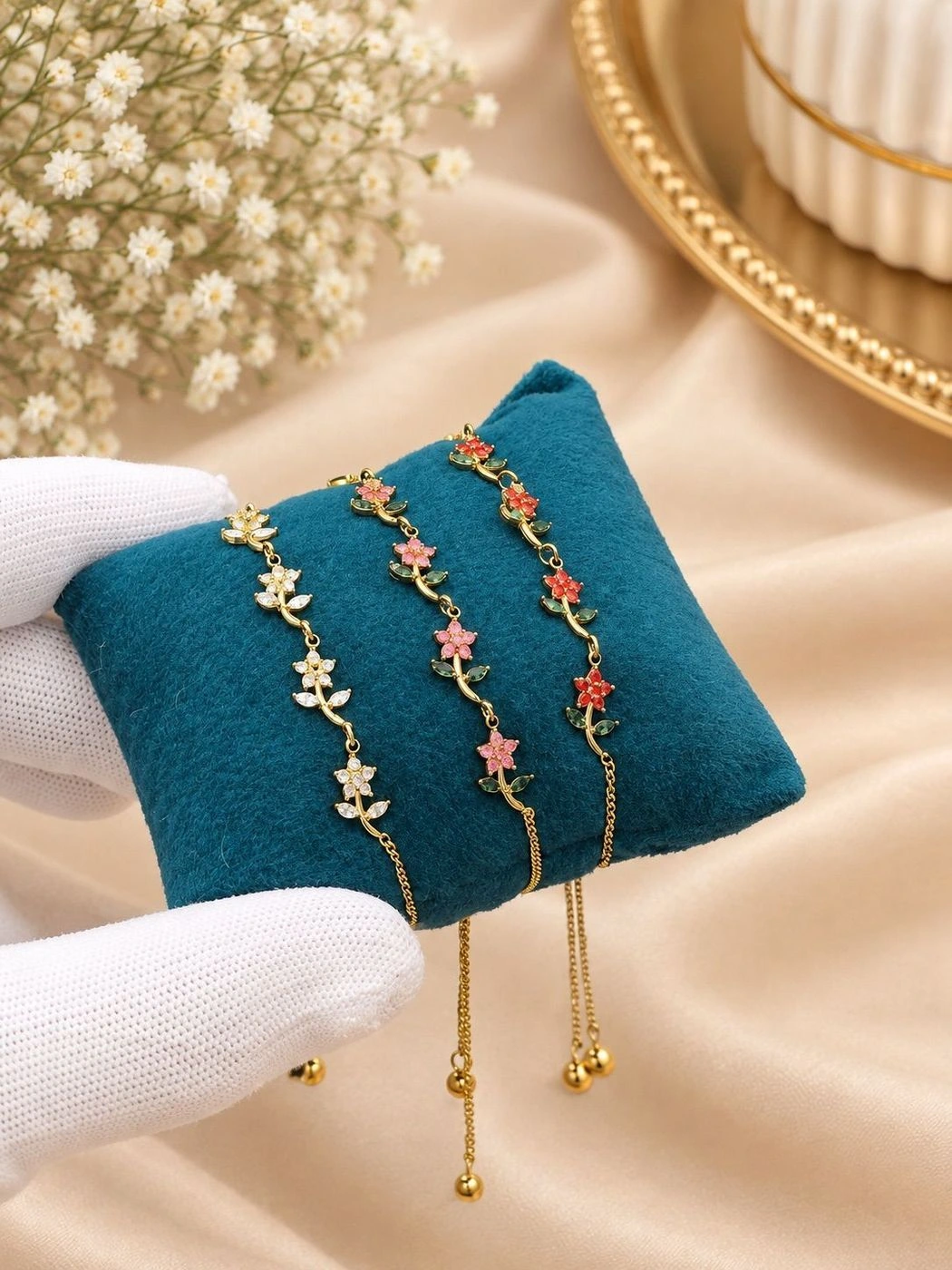Floral Vine Adjustable Bracelet