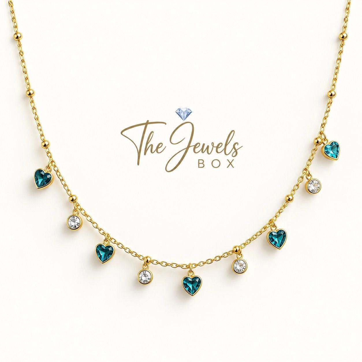 BLUE COLOUR HEART CHARM NECKLACE 2
