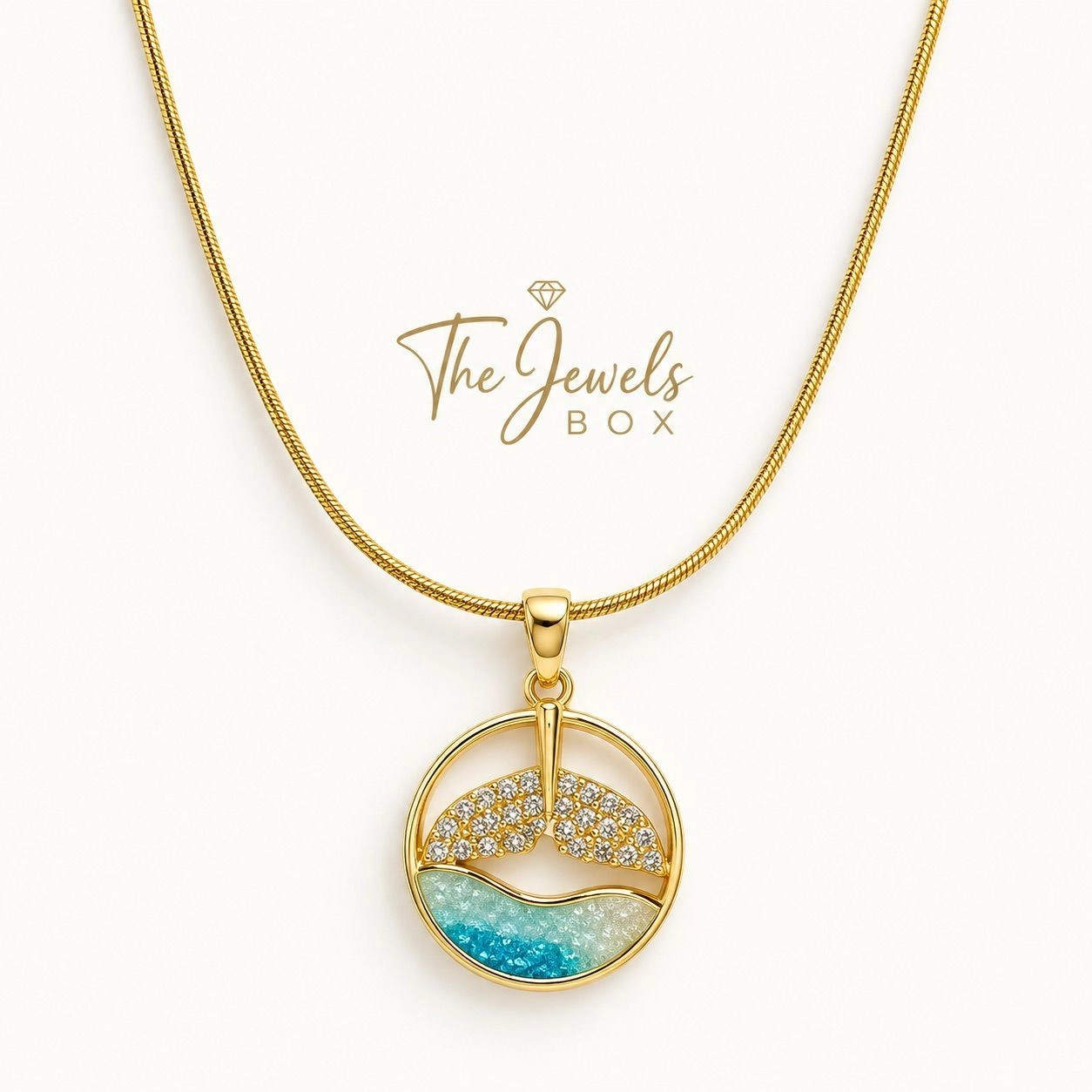 CIRCULAR OCEAN THEMED PENDANT NECKLACE 2