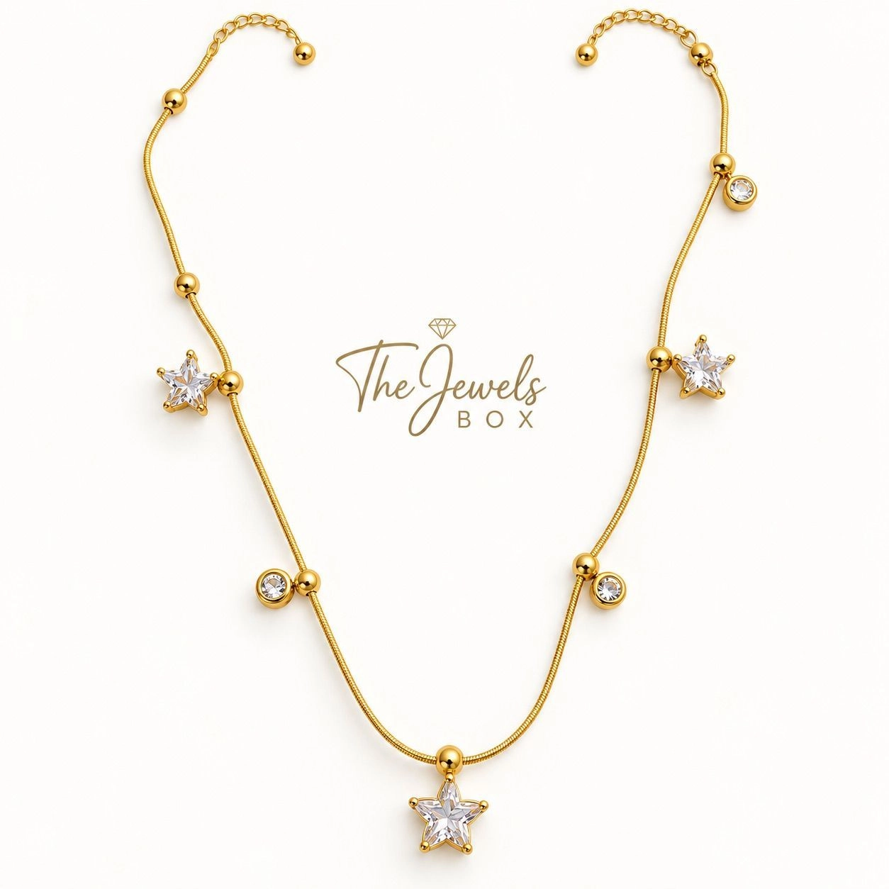 SPARKLING STAR & STONE DROP NECKLACE WITH EARRINGS 2