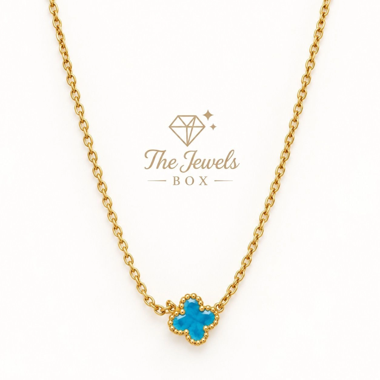 BLUE CLOVER PENDANT NECKLACE 2